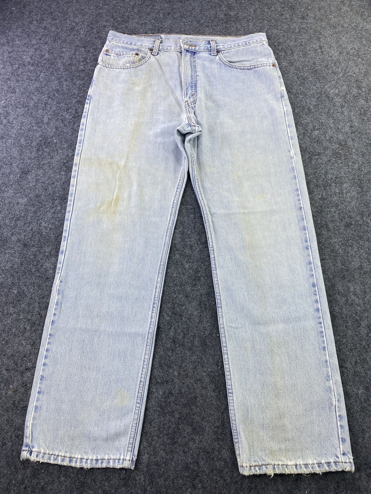 Jean 90s Vintage Levis 505 Faded Blue Jeans - J544 Size US 34 / EU 50 - 2 Thumbnail
