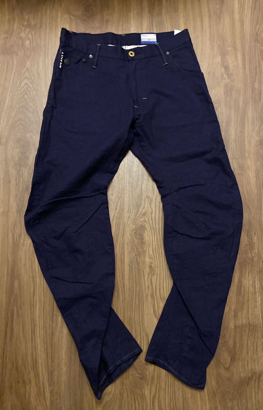 G Star Raw Blue Cargo Wax Pants Y2K Drill Travis Scott Style