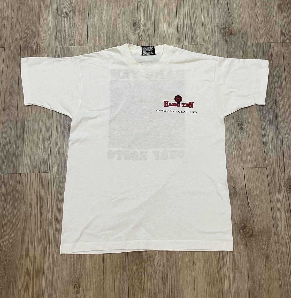 Fruit Of The Loom Vintage 80s/90s Hang Ten Surf Roots Single Stitch T Shirt Size US L / EU 52-54 / 3 - 5 Thumbnail