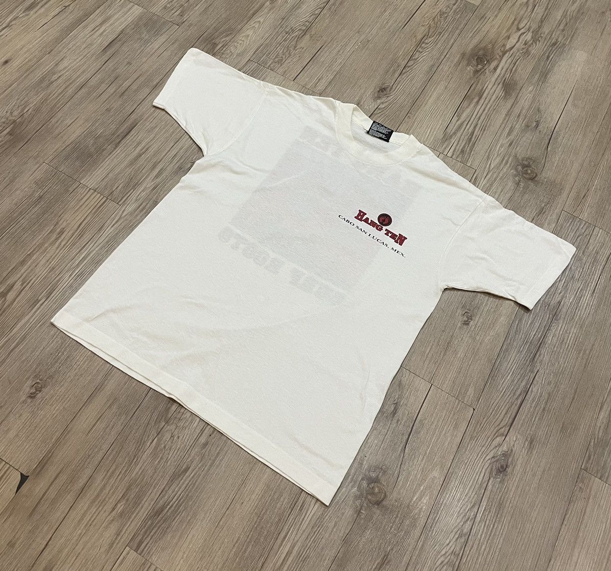 Fruit Of The Loom Vintage 80s/90s Hang Ten Surf Roots Single Stitch T Shirt Size US L / EU 52-54 / 3 - 6 Thumbnail