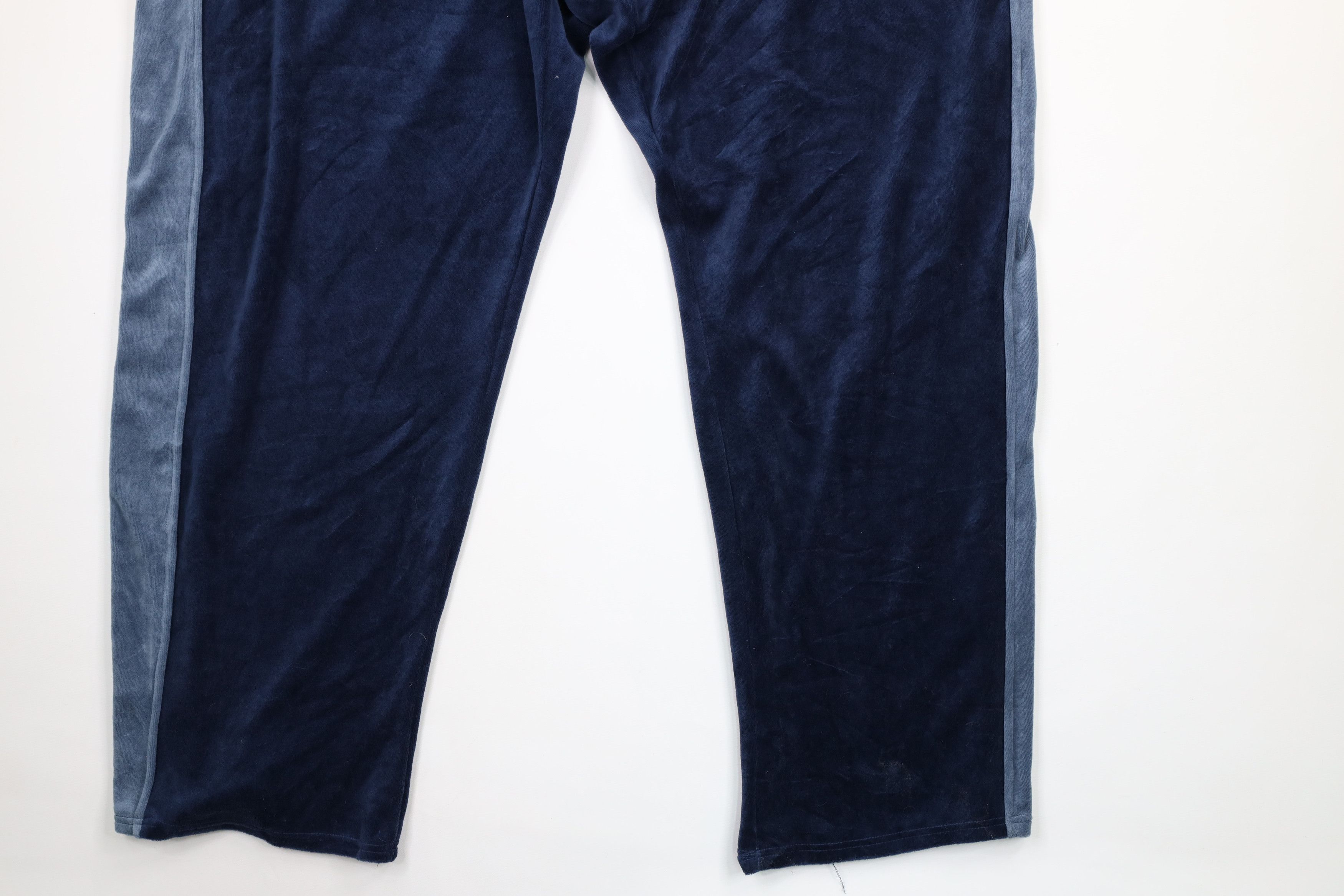 Vintage Vintage Streetwear Wide Leg Velour Sweatpants Navy Blue Size US 44 / EU 60 - 4 Thumbnail