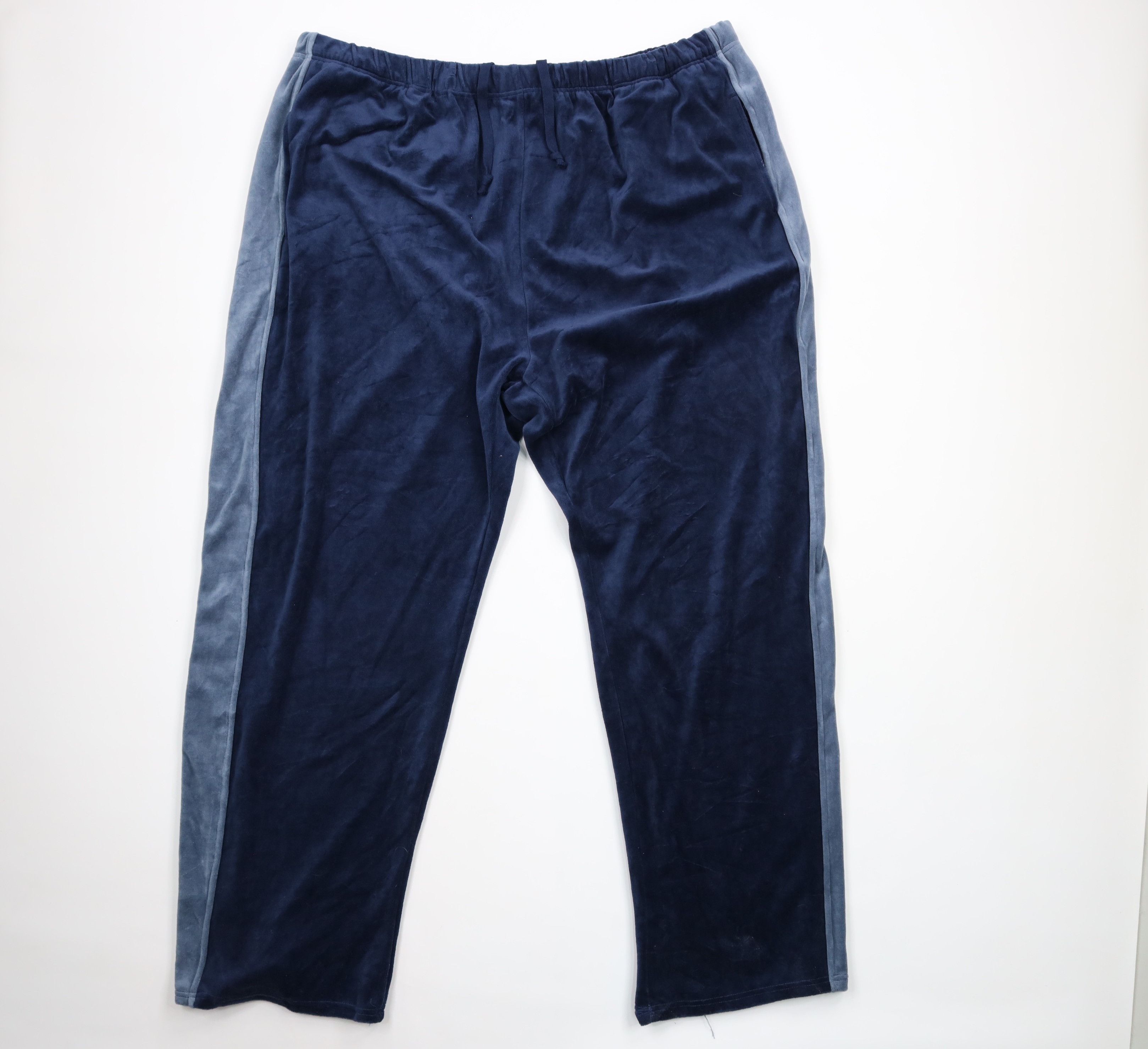 Vintage Vintage Streetwear Wide Leg Velour Sweatpants Navy Blue Size US 44 / EU 60 - 1 Thumbnail