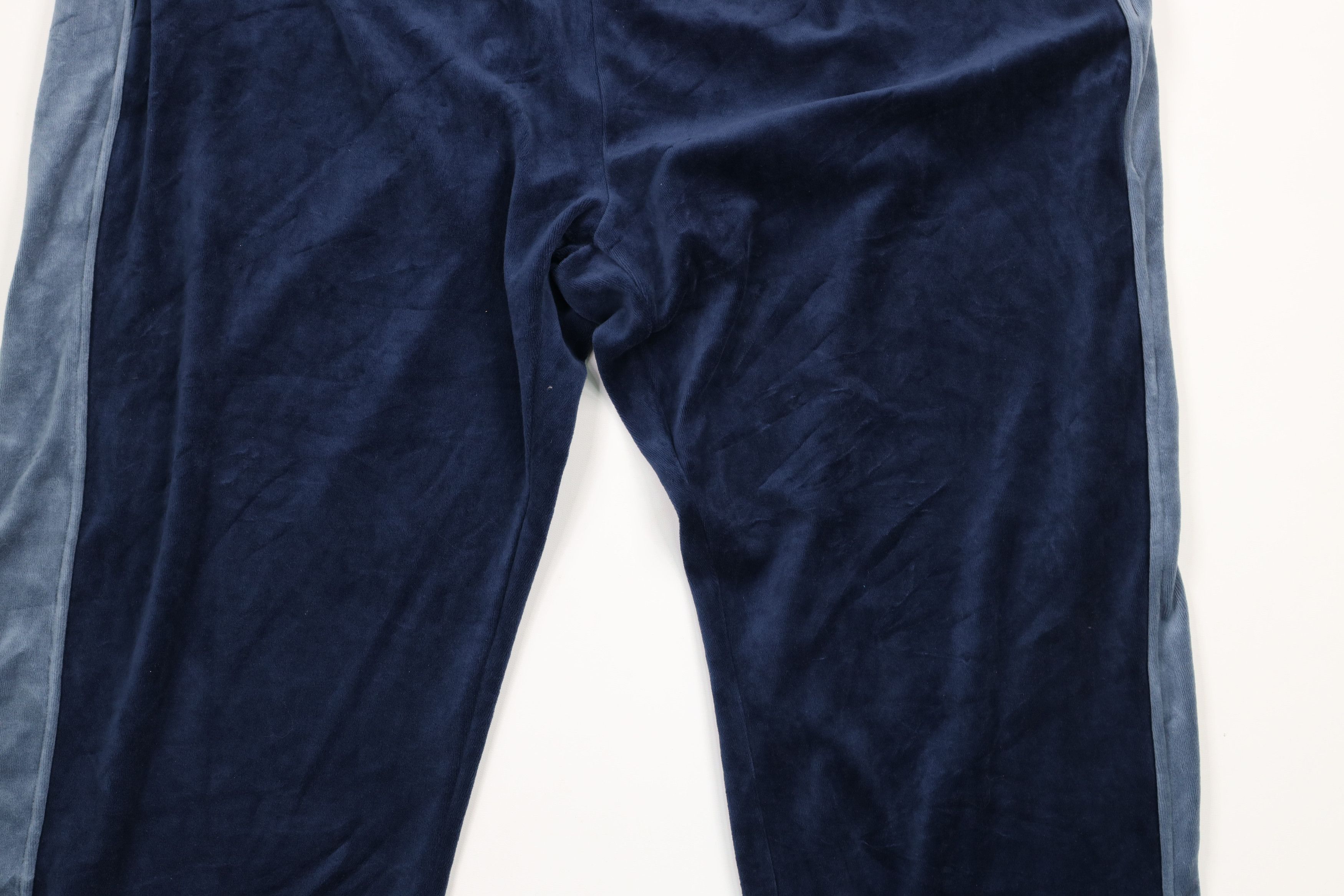 Vintage Vintage Streetwear Wide Leg Velour Sweatpants Navy Blue Size US 44 / EU 60 - 3 Thumbnail