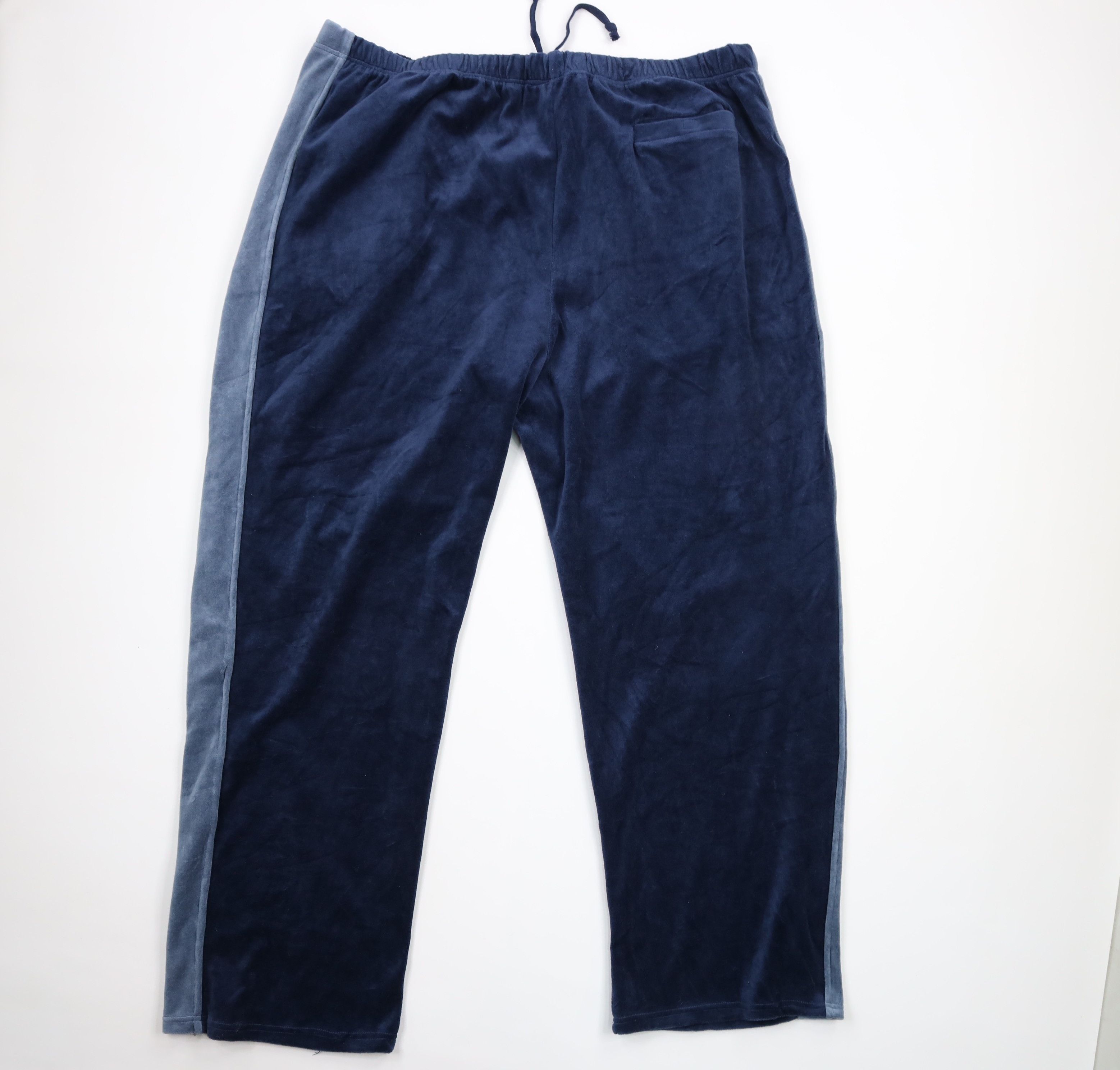 Vintage Vintage Streetwear Wide Leg Velour Sweatpants Navy Blue Size US 44 / EU 60 - 7 Thumbnail