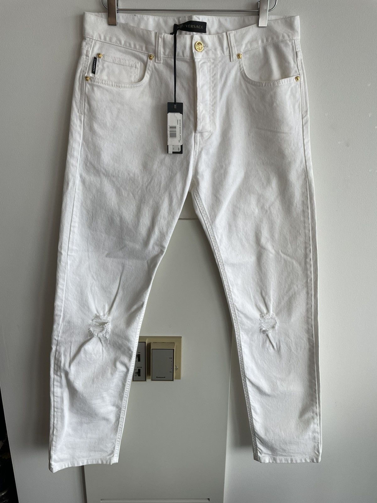 Versace Rare Brand New Super Runway Medusa Distressed Denim Jeans Size US 32 / EU 48 - 18 Thumbnail