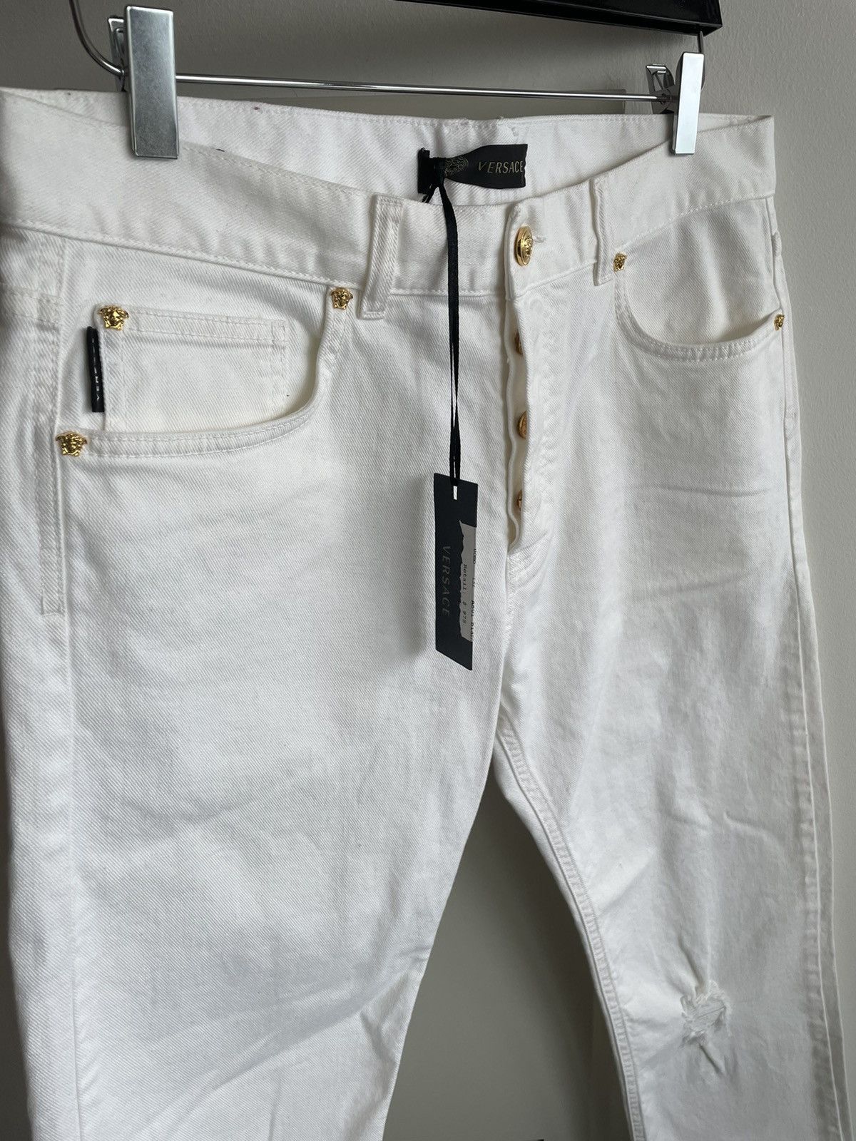 Versace Rare Brand New Super Runway Medusa Distressed Denim Jeans Size US 32 / EU 48 - 13 Thumbnail