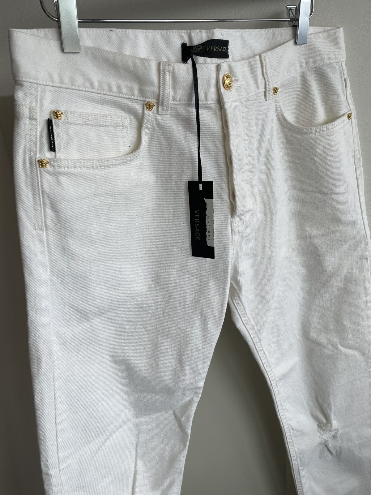 Versace Rare Brand New Super Runway Medusa Distressed Denim Jeans Size US 32 / EU 48 - 23 Thumbnail