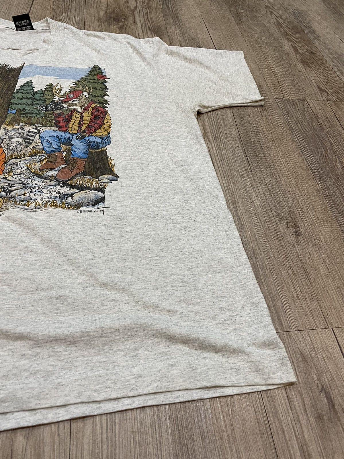 Vintage Vintage 90s Hunting T shirt Art Design T shirt Size US XXL / EU 58 / 5 - 4 Thumbnail