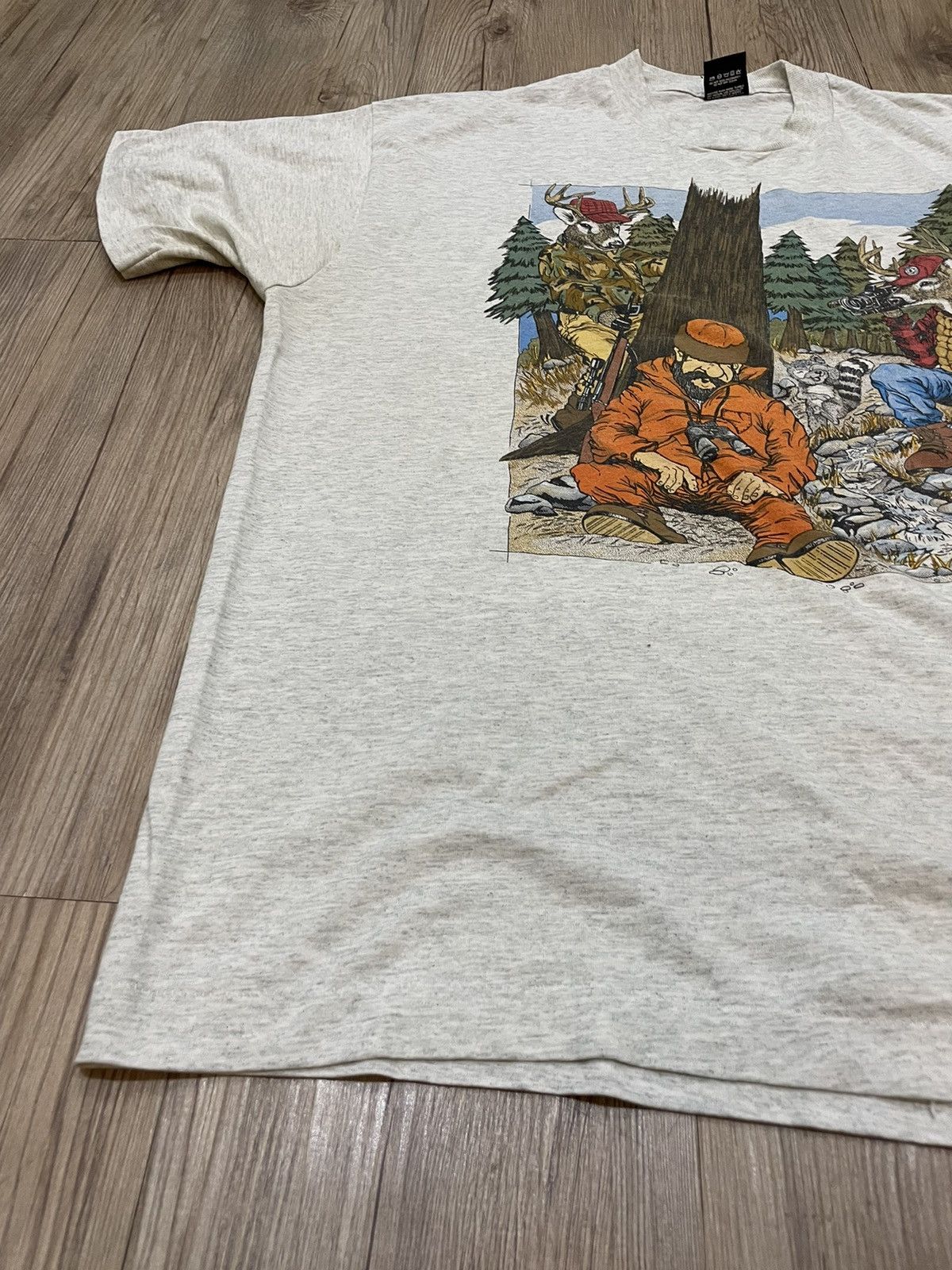 Vintage Vintage 90s Hunting T shirt Art Design T shirt Size US XXL / EU 58 / 5 - 5 Thumbnail