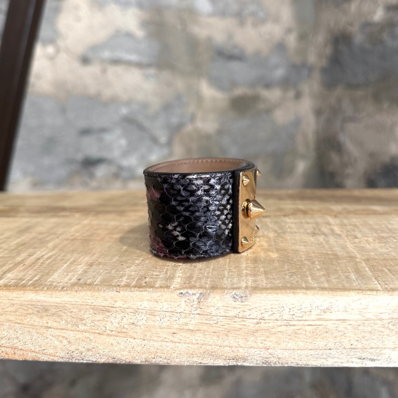 Fendi Fendi Black Snakeskin Leather Goldmine Wrap Bracelet Size ONE SIZE - 5 Thumbnail