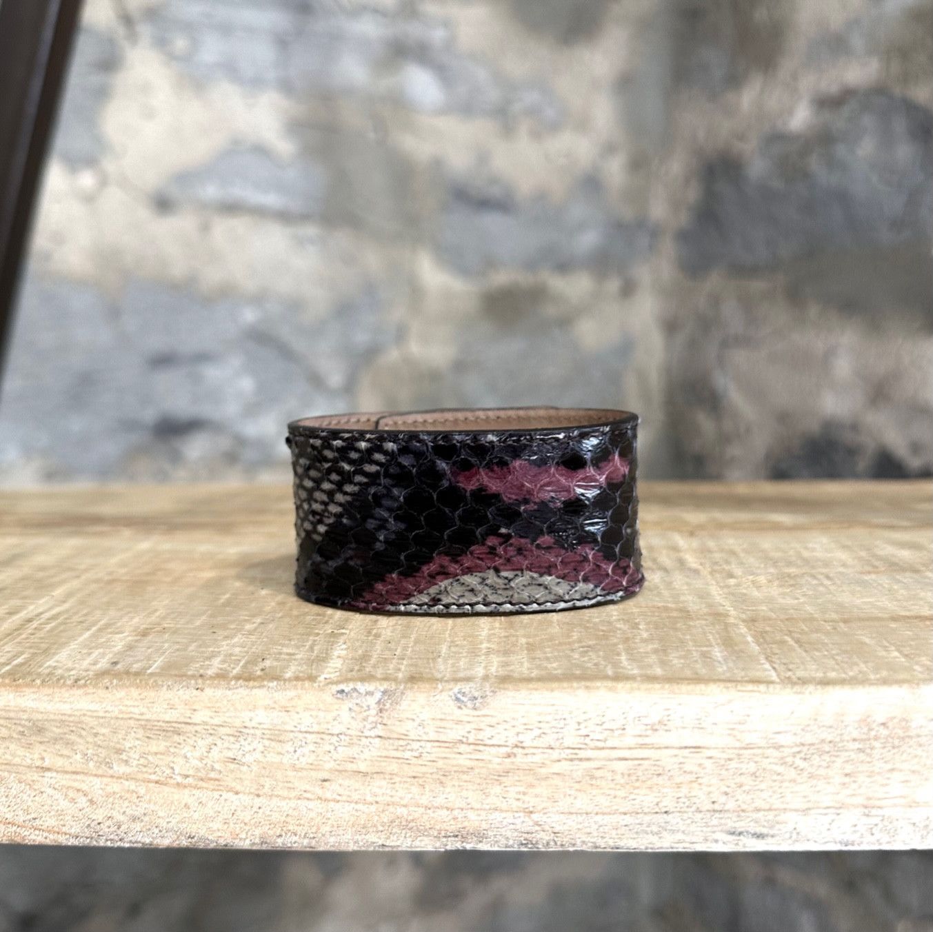 Fendi Fendi Black Snakeskin Leather Goldmine Wrap Bracelet Size ONE SIZE - 4 Thumbnail