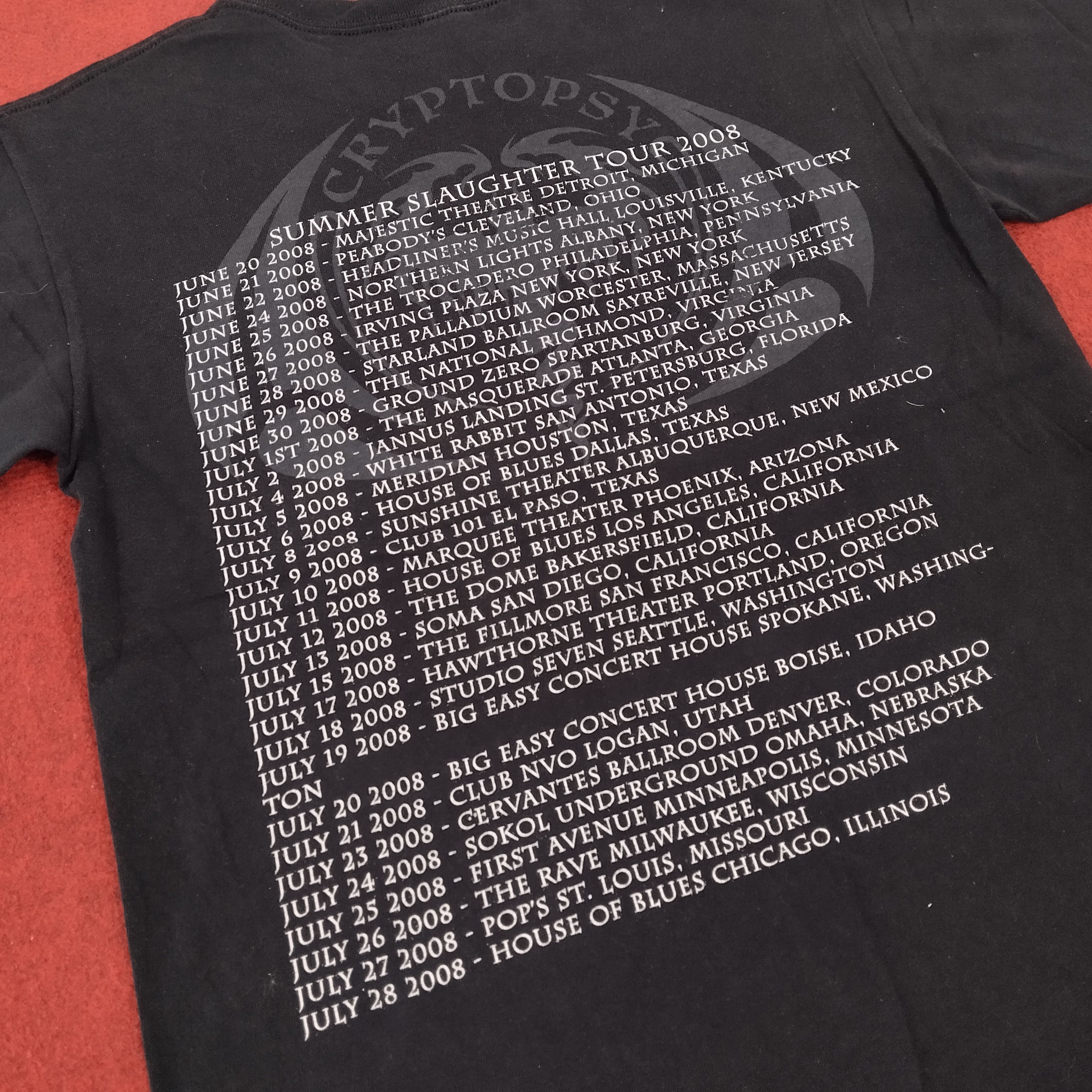 Band Tees × Vintage Cryptopsy American Rock Band Tour Vintage Tshirt Size US M / EU 48-50 / 2 - 5 Thumbnail