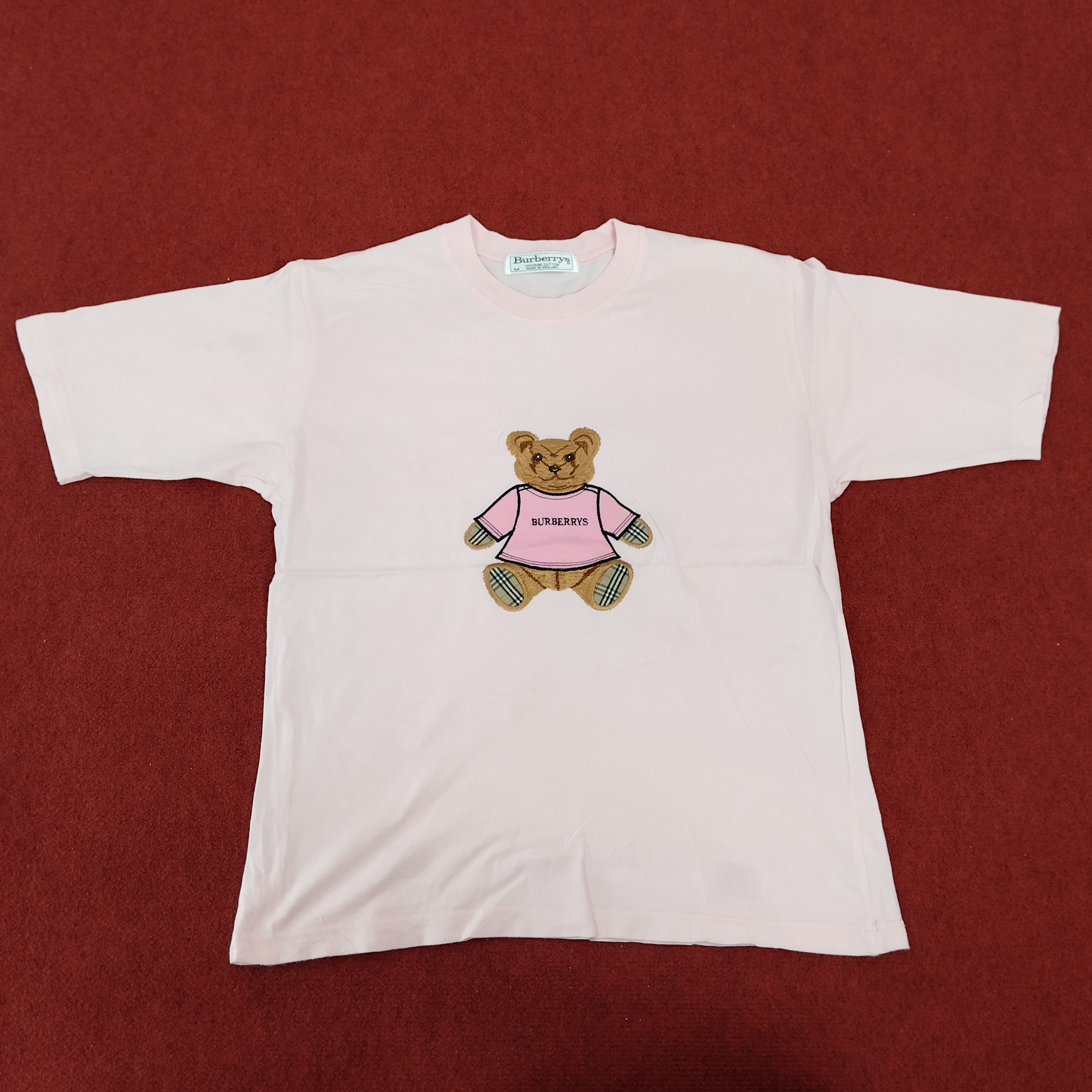 Burberry × Vintage BURBERRY Bear Nova Check Vintage Tshirt Made in England Size US M / EU 48-50 / 2 - 1 Thumbnail