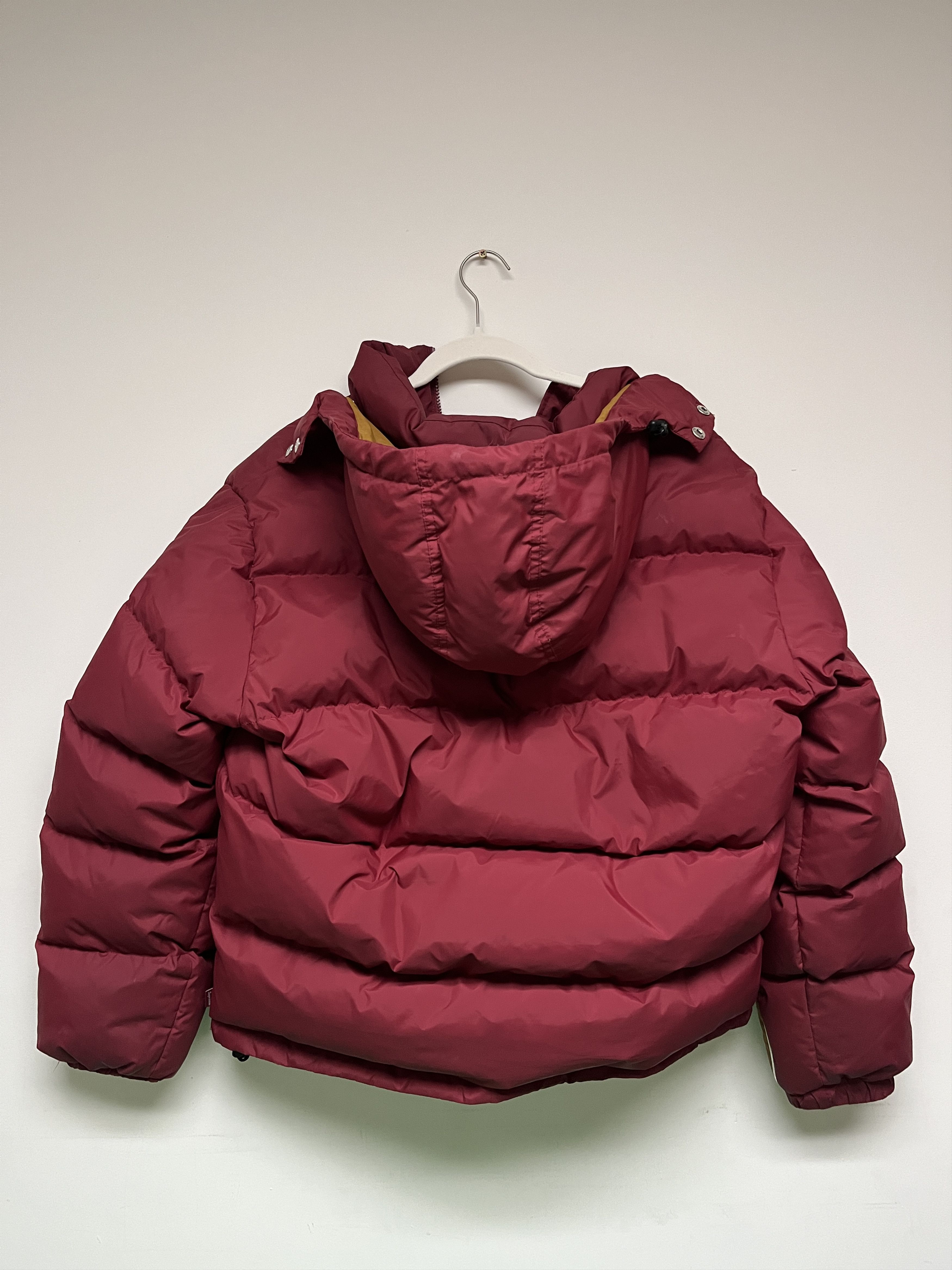 Supreme Burgundy Red Supreme Stripe Panel Down Jacket Grailed