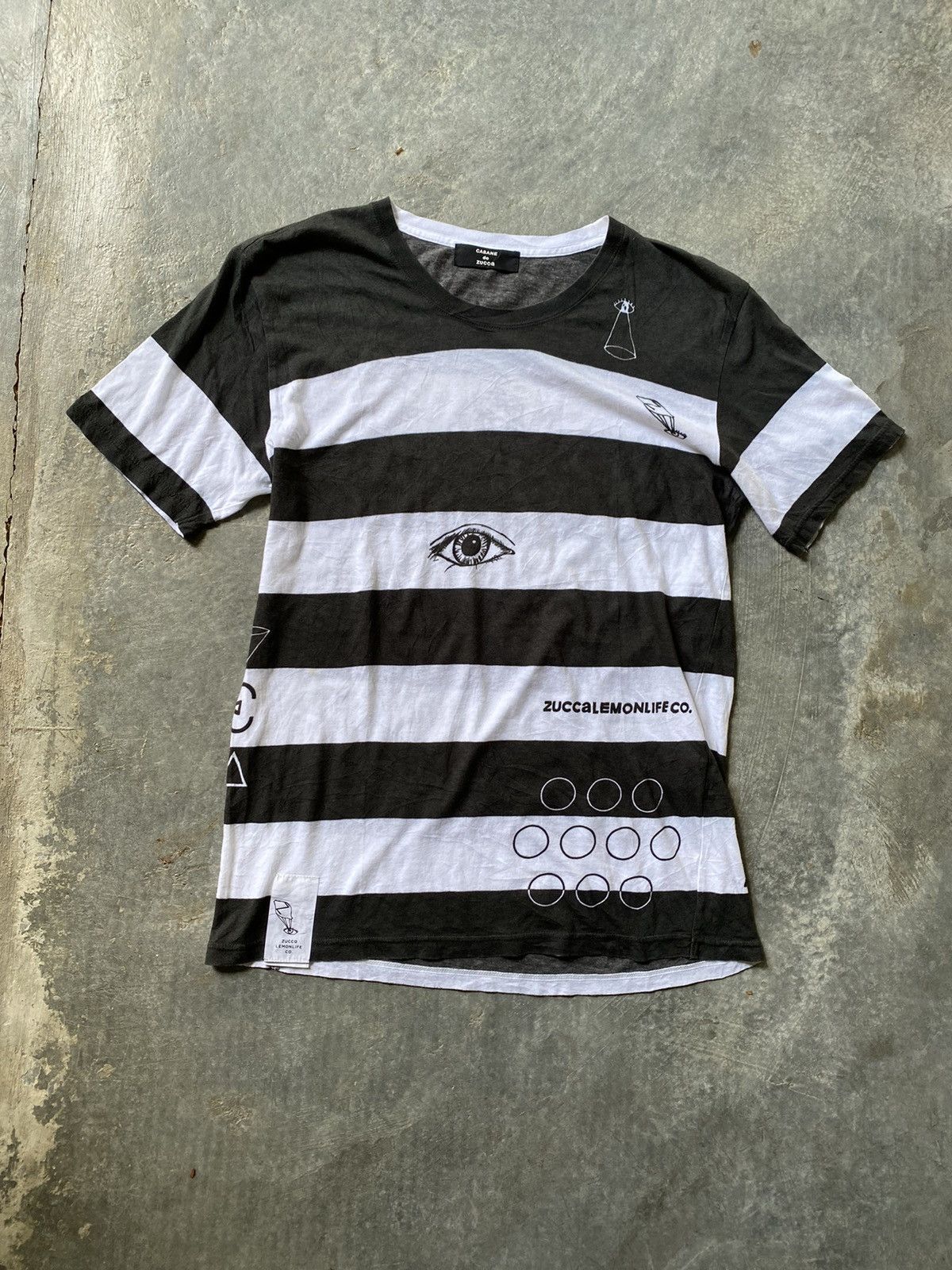 CABANE de ZUCCa Vtg ZUCCA eye x lemon life border stripe Size US M / EU 48-50 / 2 - 2 Thumbnail