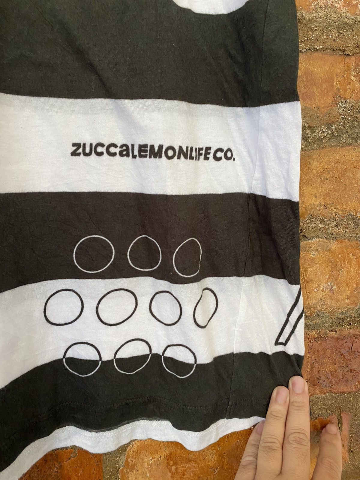 CABANE de ZUCCa Vtg ZUCCA eye x lemon life border stripe Size US M / EU 48-50 / 2 - 6 Thumbnail