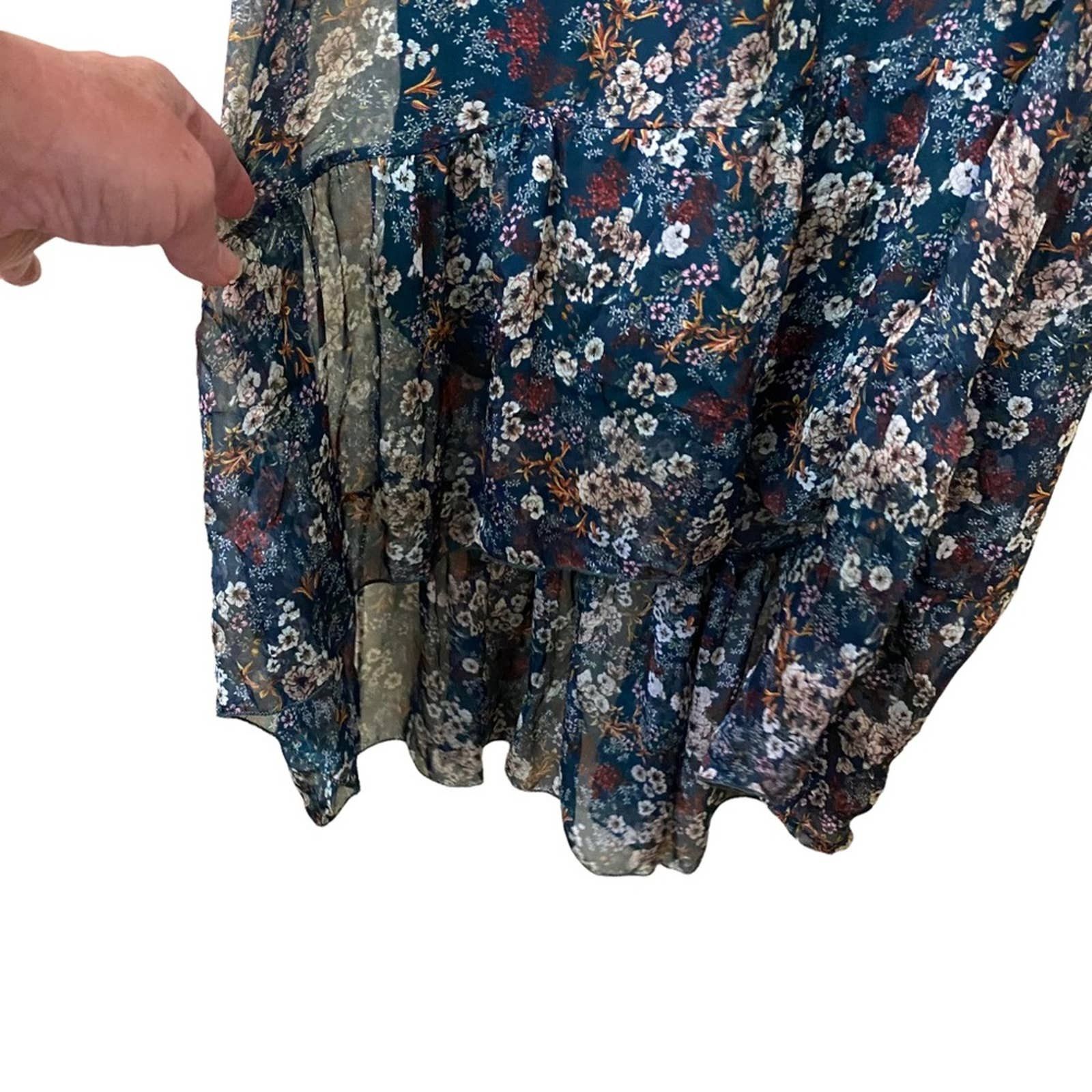 Elena Baldi Silk Floral Hi-Lo Dress Size Small