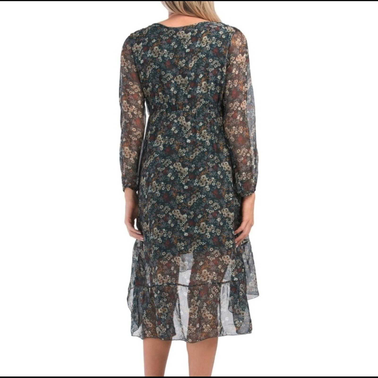 Elena Baldi Silk Floral Hi-Lo Dress Size Small