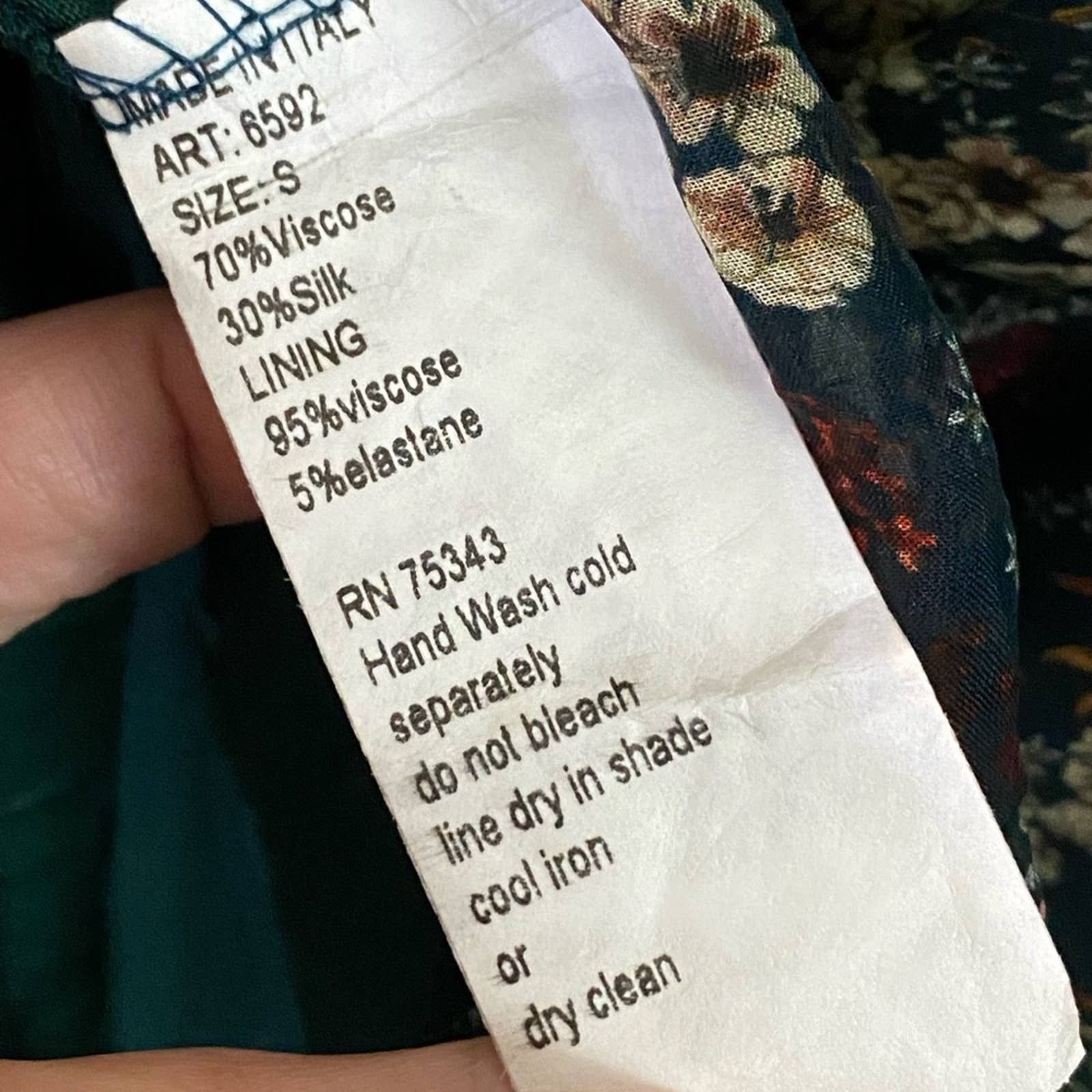 Elena Baldi Silk Floral Hi-Lo Dress Size Small