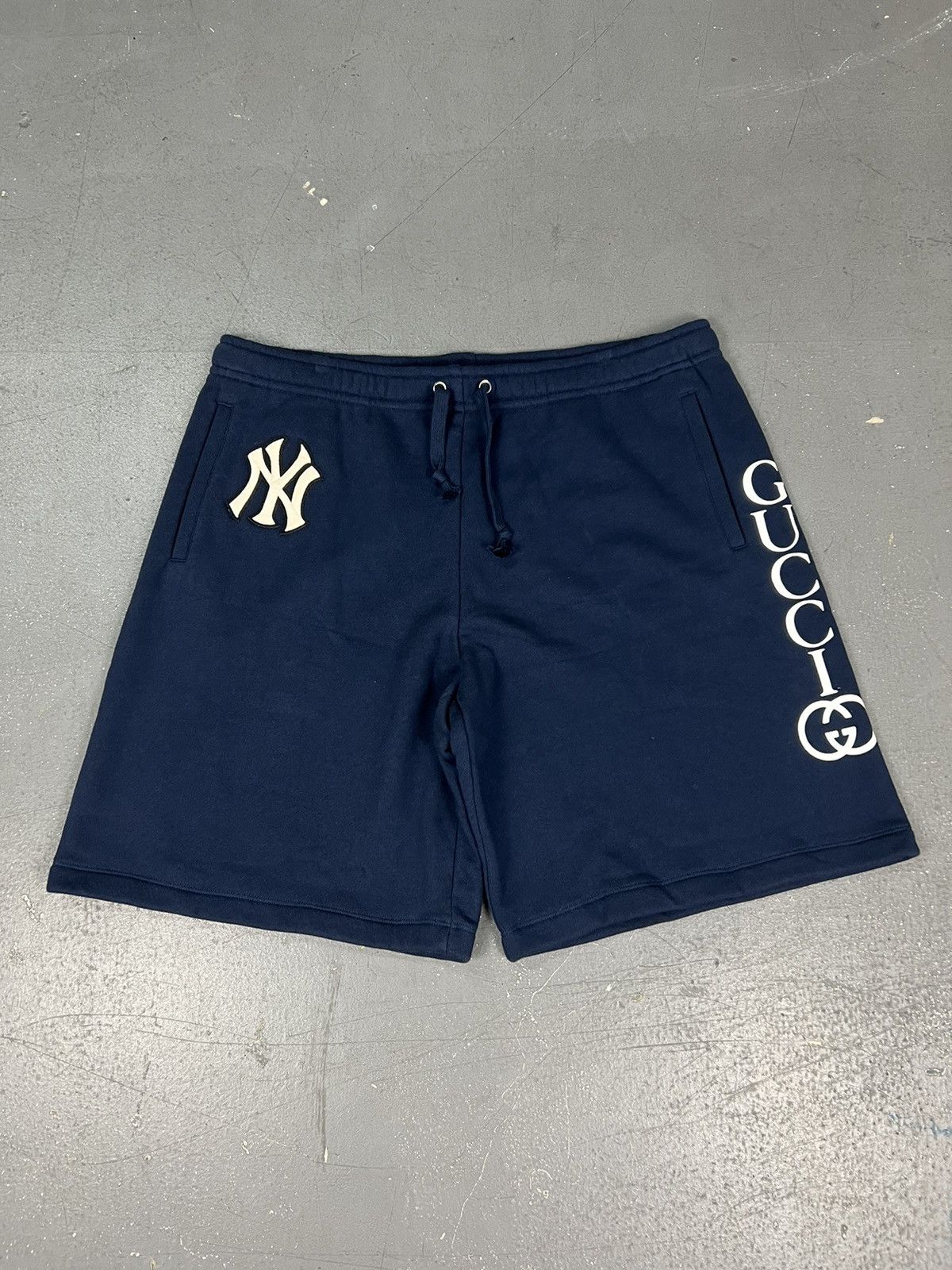 image of Gucci x Mlb New York Yankees Shorts Size Xxxl in Blue, Men's