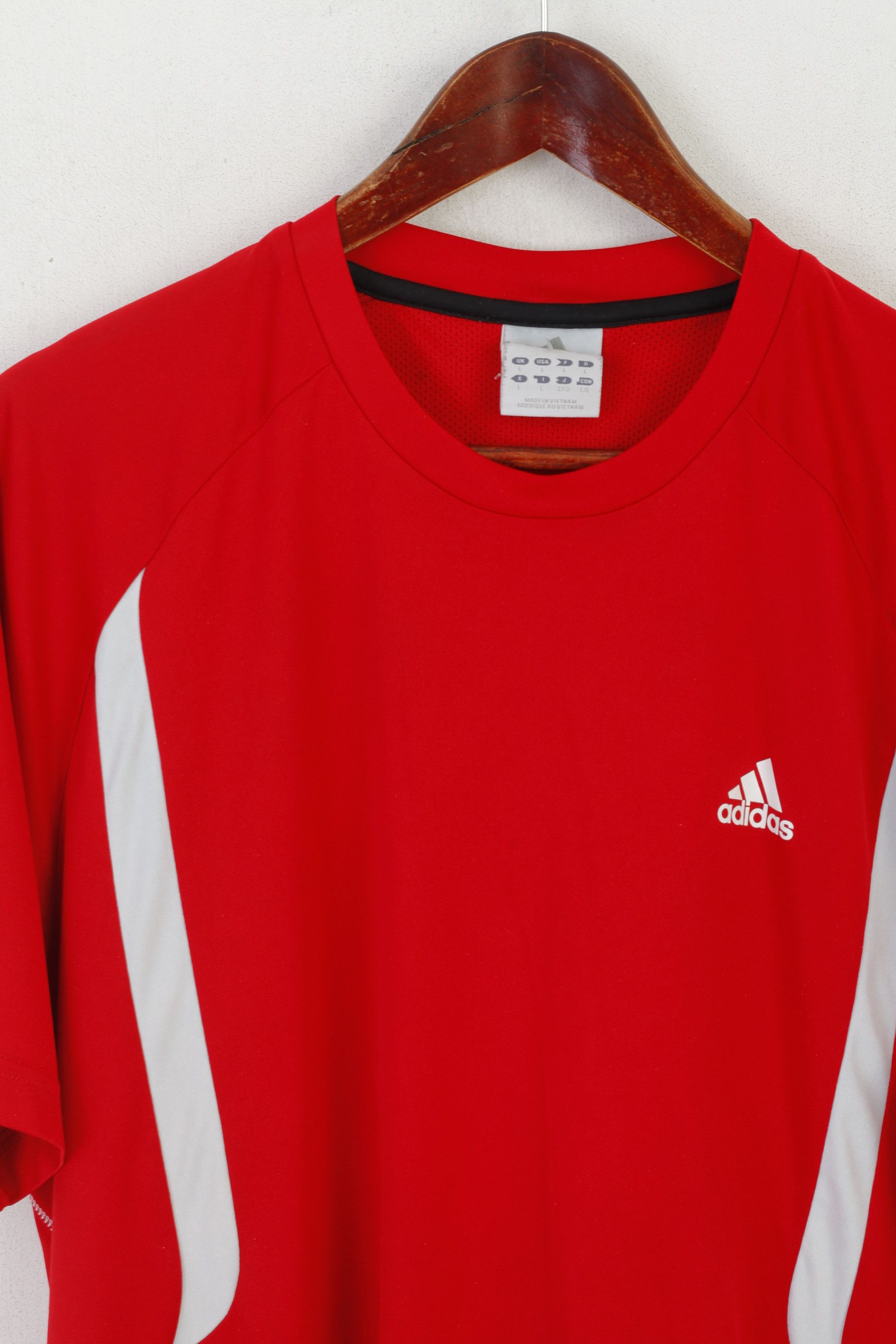 Adidas Adidas Men L Shirt Red Sportswear Vintage 0400 Size US L / EU 52-54 / 3 - 3 Thumbnail