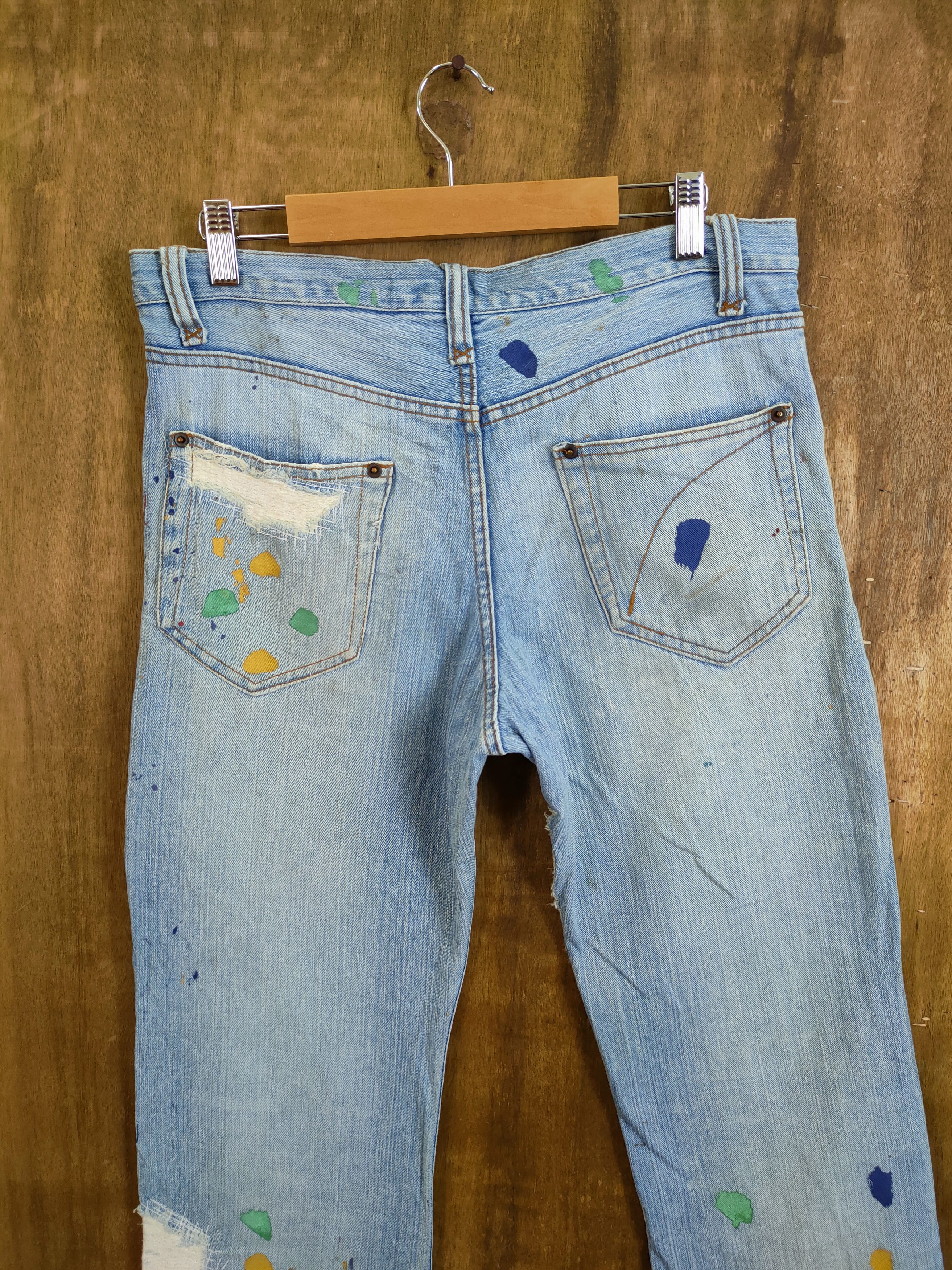 Japanese Brand Exhibitionist Japan distressed sashiko denim #46-754DLL Size US 30 / EU 46 - 10 Thumbnail