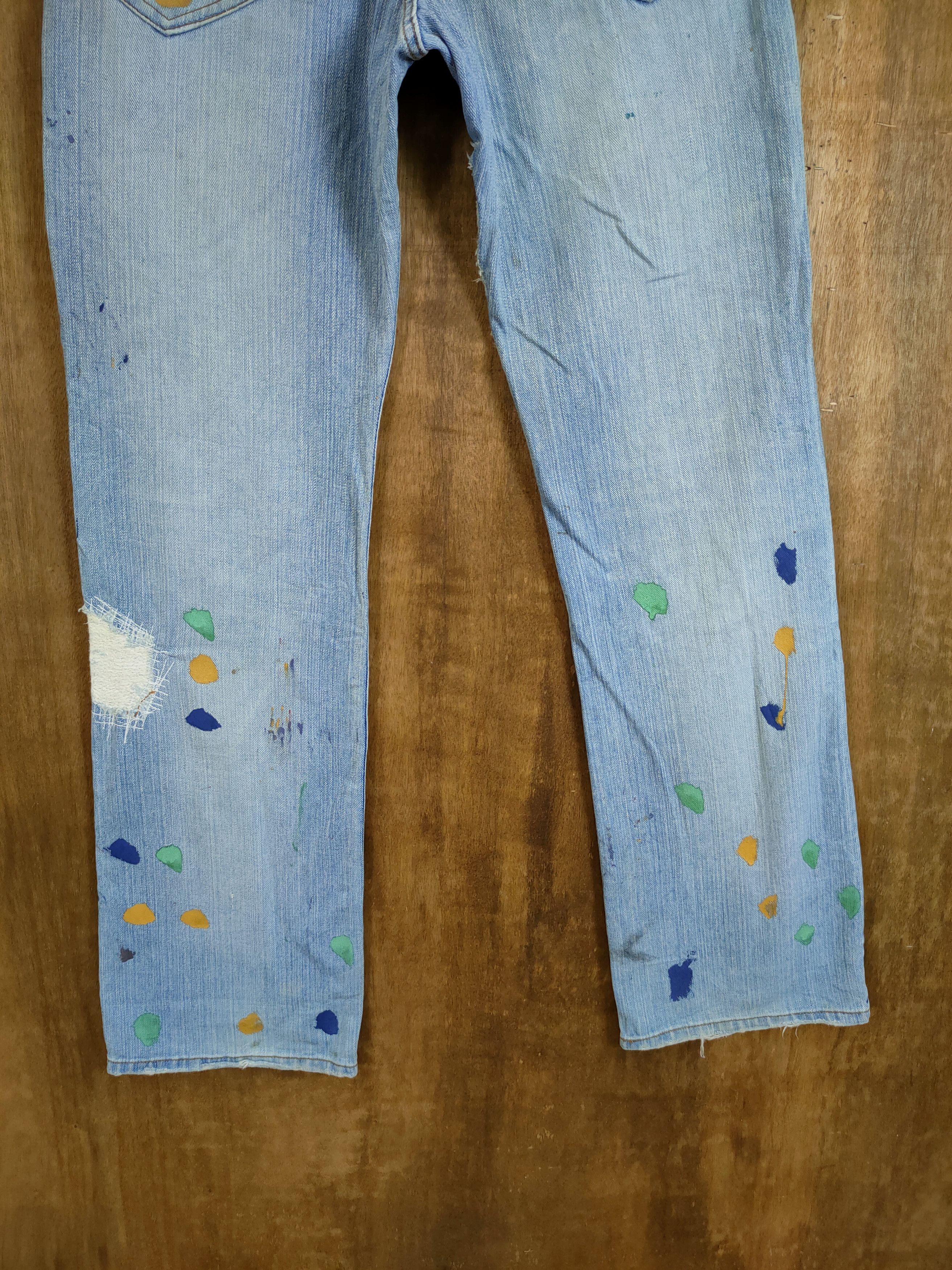 Japanese Brand Exhibitionist Japan distressed sashiko denim #46-754DLL Size US 30 / EU 46 - 9 Thumbnail