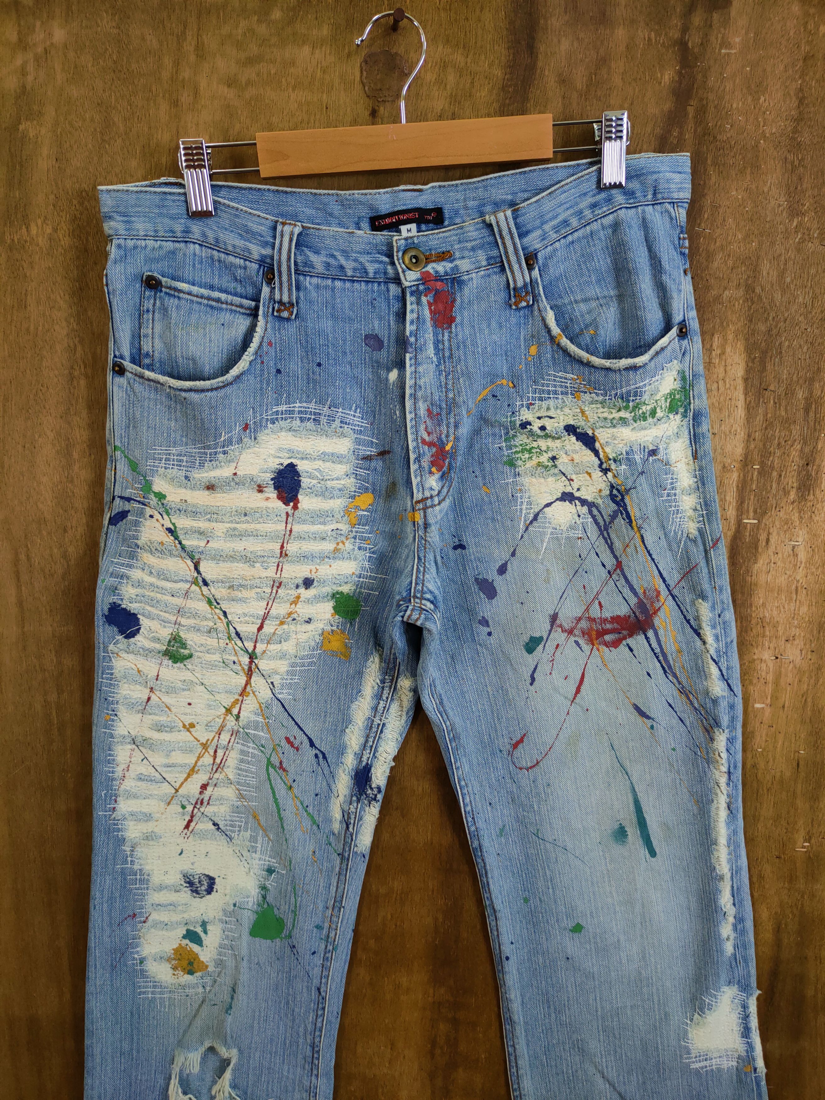 Japanese Brand Exhibitionist Japan distressed sashiko denim #46-754DLL Size US 30 / EU 46 - 4 Thumbnail