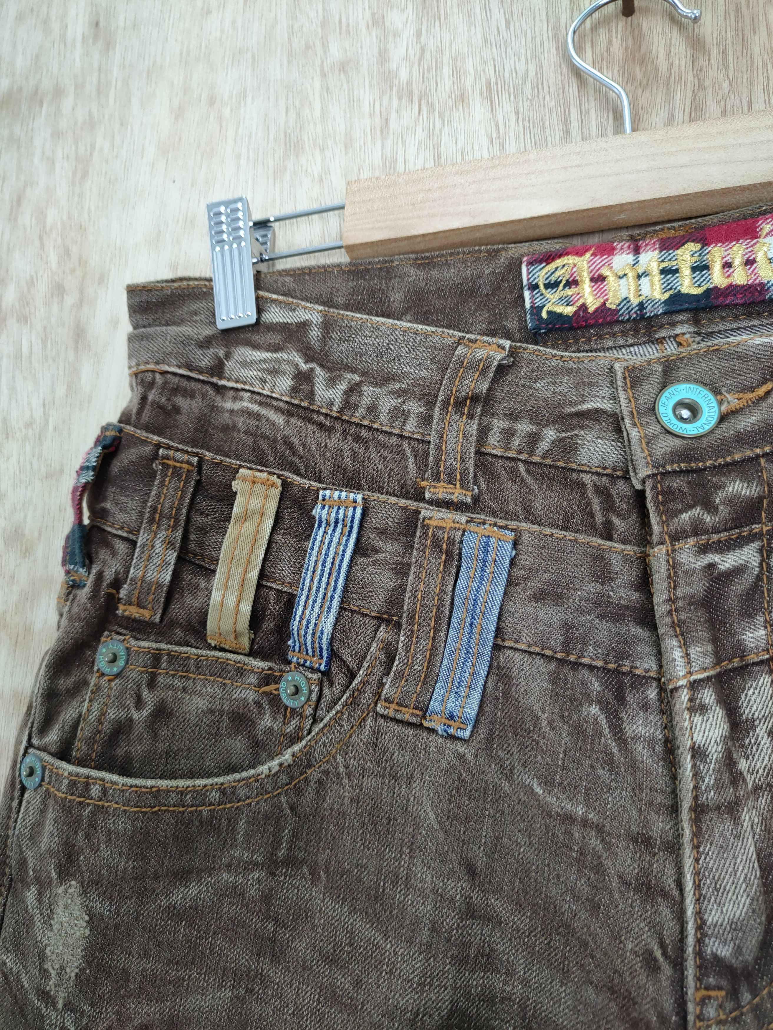 Japanese Brand DL Antfui double waist brown paint denim jeans pants #763 Size US 30 / EU 46 - 5 Thumbnail