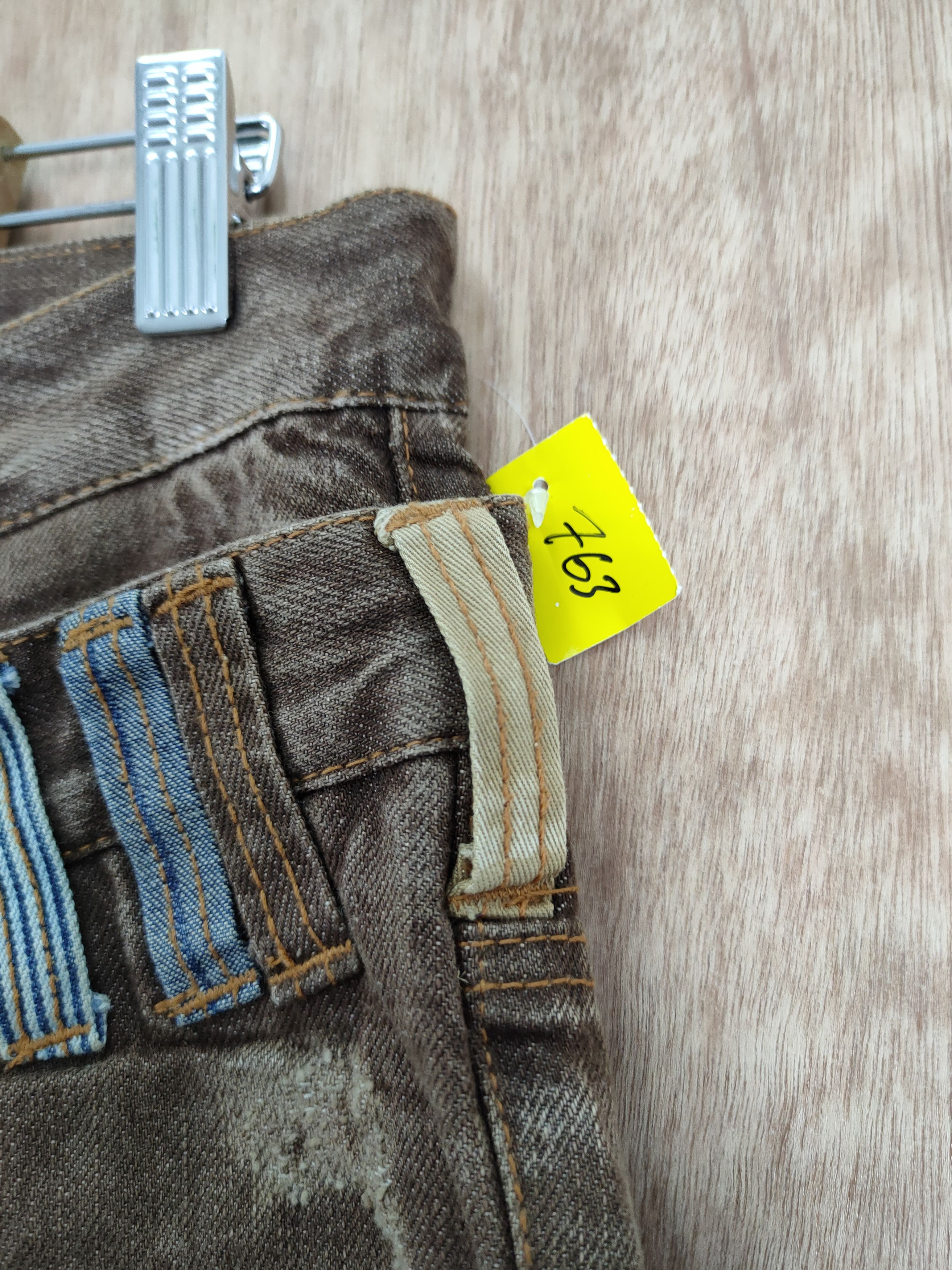 Japanese Brand DL Antfui double waist brown paint denim jeans pants #763 Size US 30 / EU 46 - 4 Thumbnail