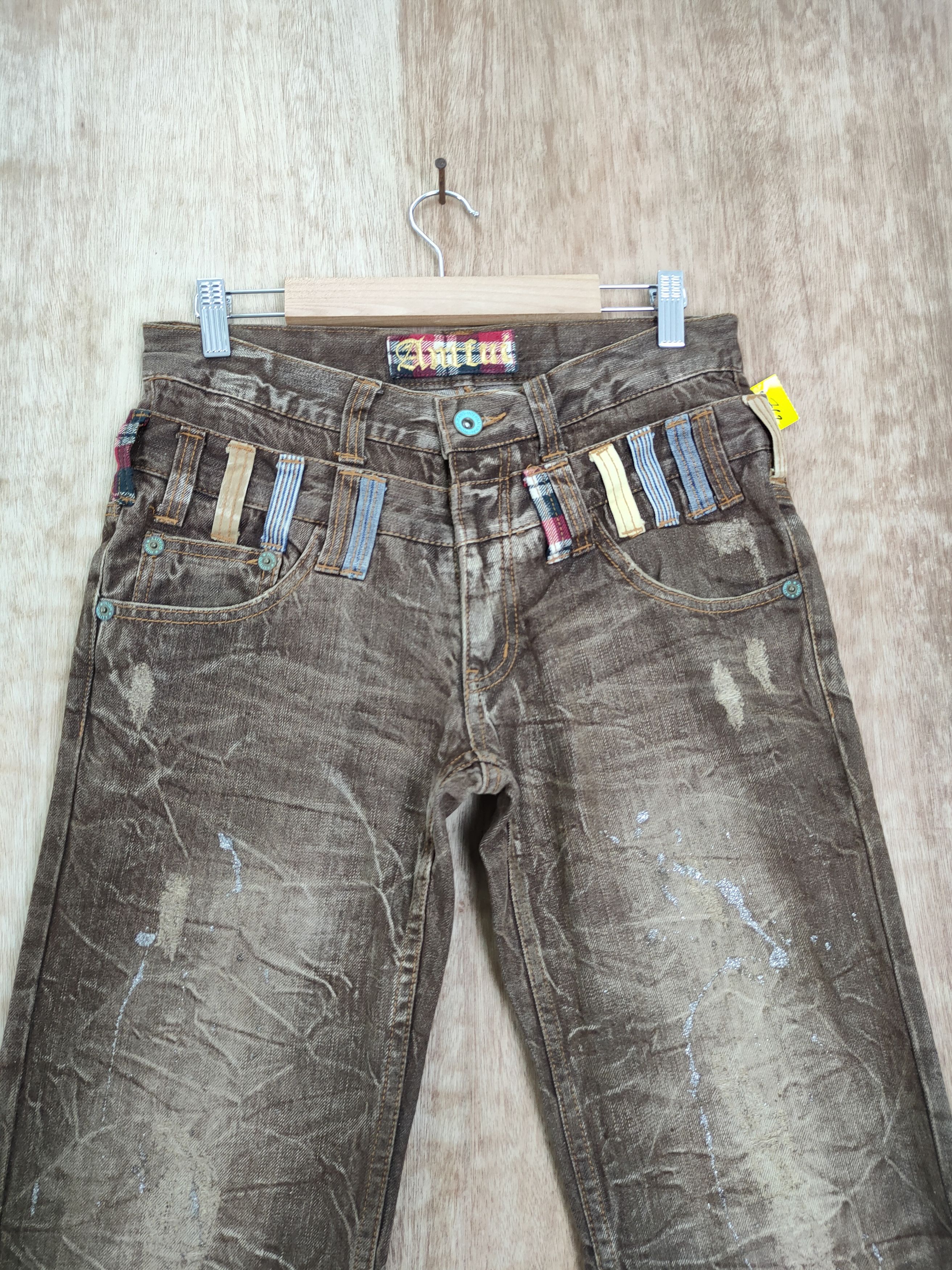Japanese Brand DL Antfui double waist brown paint denim jeans pants #763 Size US 30 / EU 46 - 3 Thumbnail