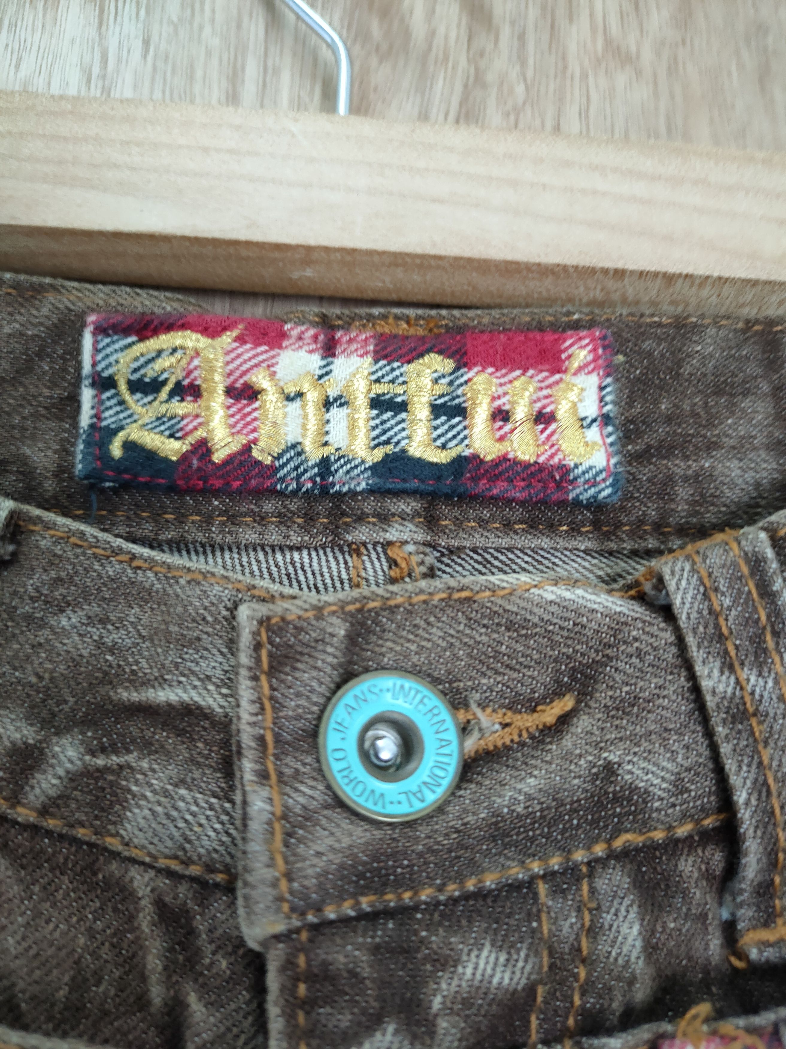 Japanese Brand DL Antfui double waist brown paint denim jeans pants #763 Size US 30 / EU 46 - 6 Thumbnail