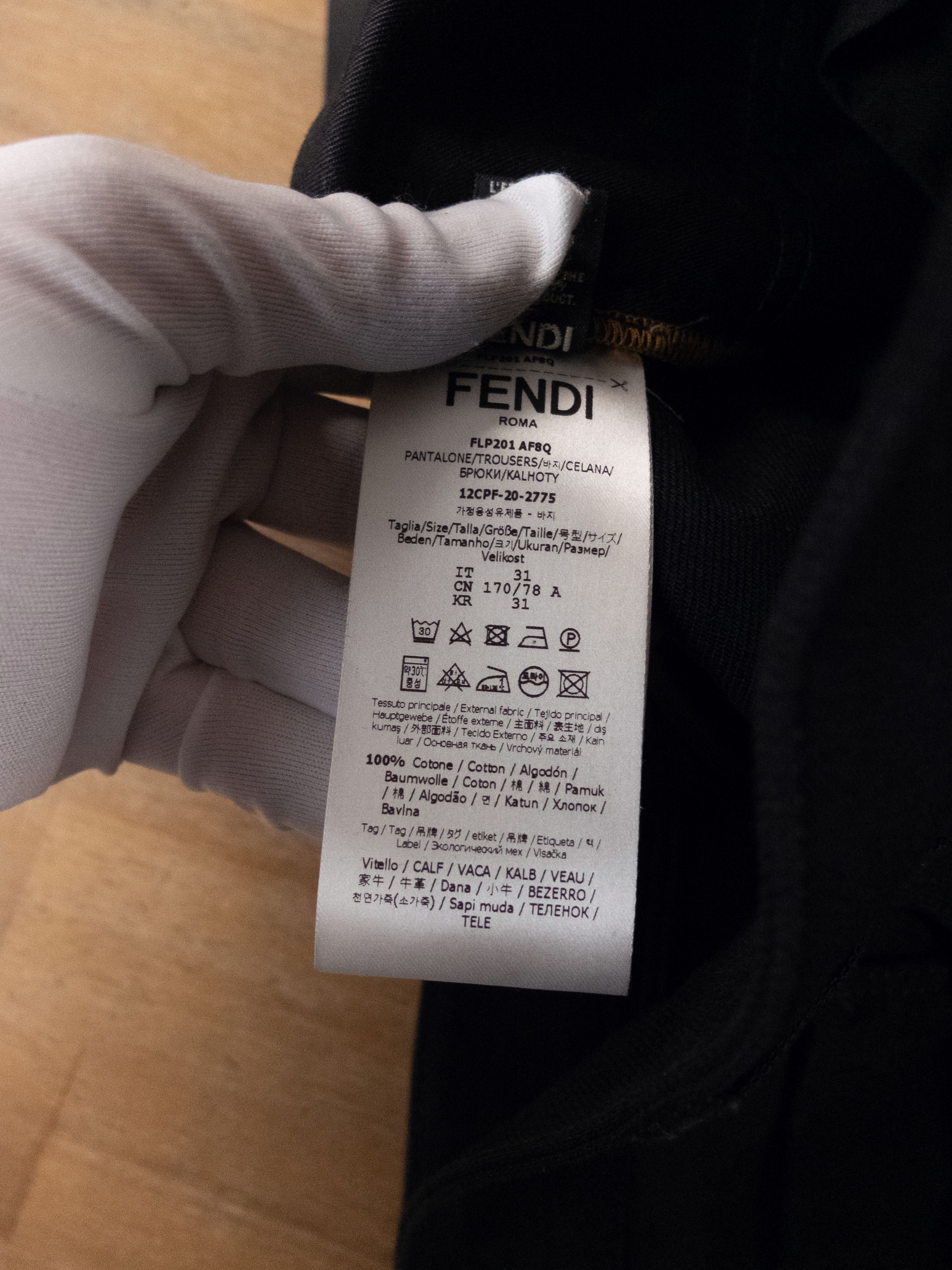 Fendi FENDI black 5 pocket Jour FF logo slim fit jeans - Size 31 Size US 31 - 14 Thumbnail