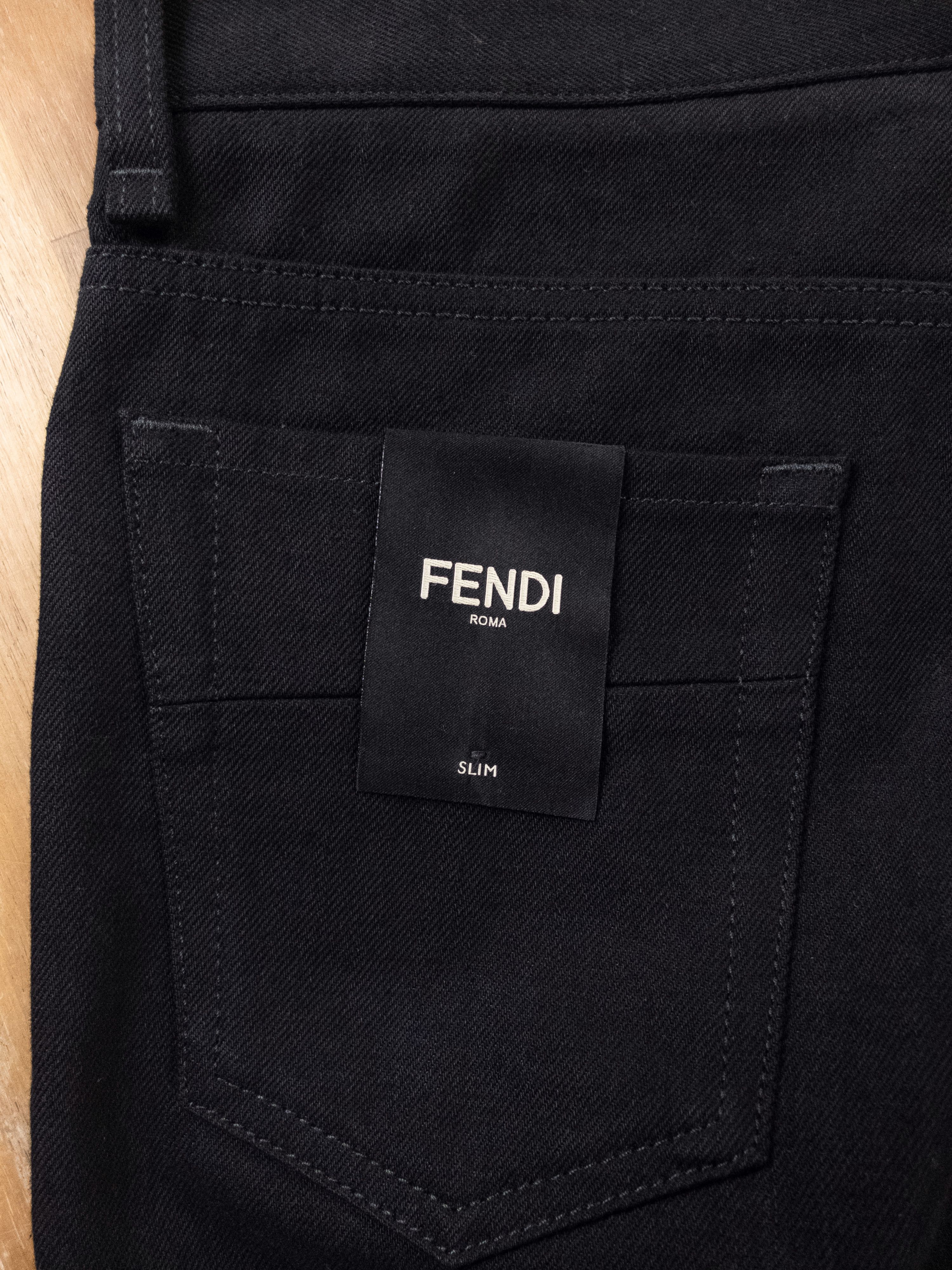 Fendi FENDI black 5 pocket Jour FF logo slim fit jeans - Size 31 Size US 31 - 19 Thumbnail