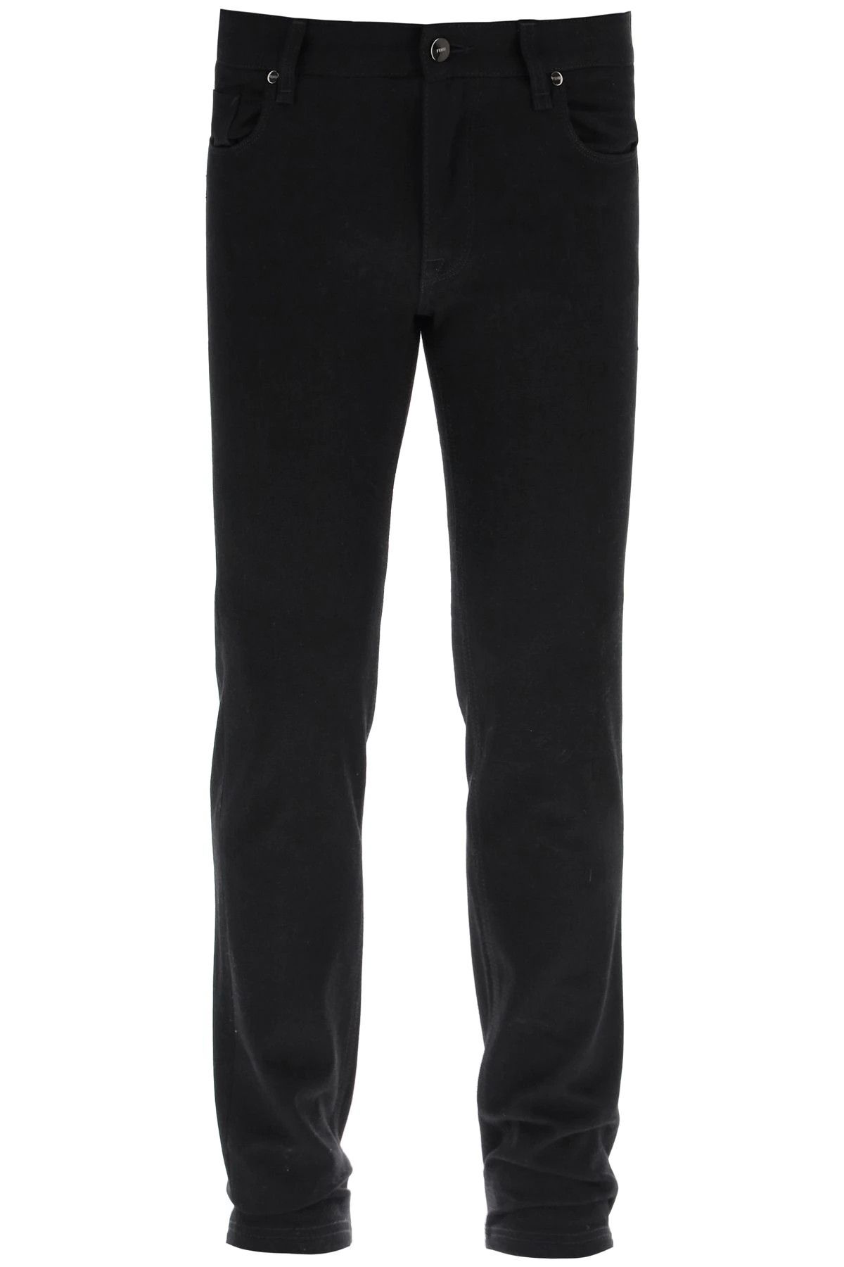 Fendi FENDI black 5 pocket Jour FF logo slim fit jeans - Size 31 Size US 31 - 2 Thumbnail