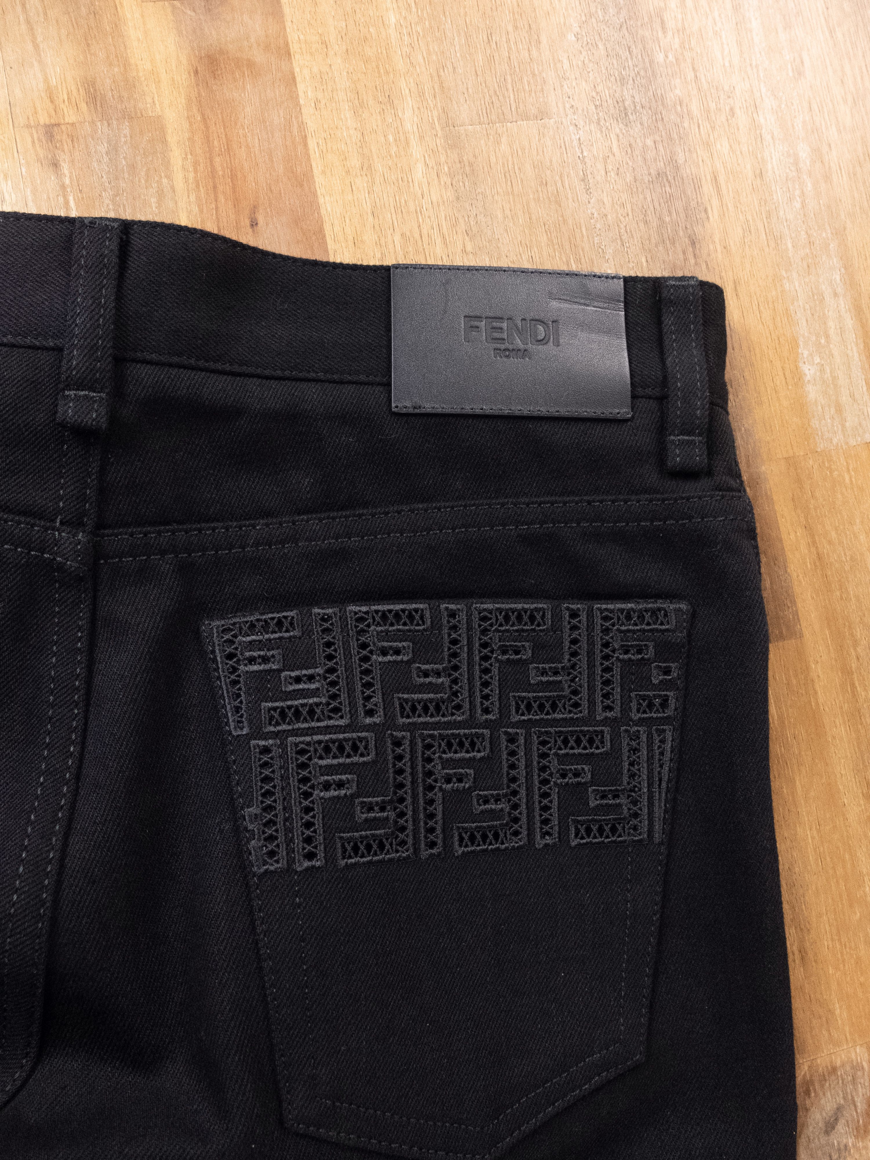 Fendi FENDI black 5 pocket Jour FF logo slim fit jeans - Size 31 Size US 31 - 18 Thumbnail