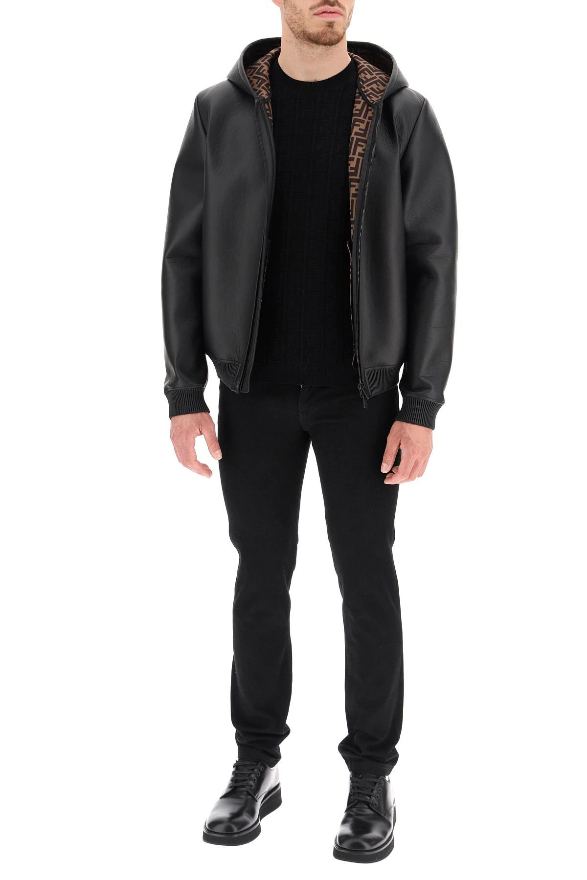 Fendi FENDI black 5 pocket Jour FF logo slim fit jeans - Size 31 Size US 31 - 5 Thumbnail
