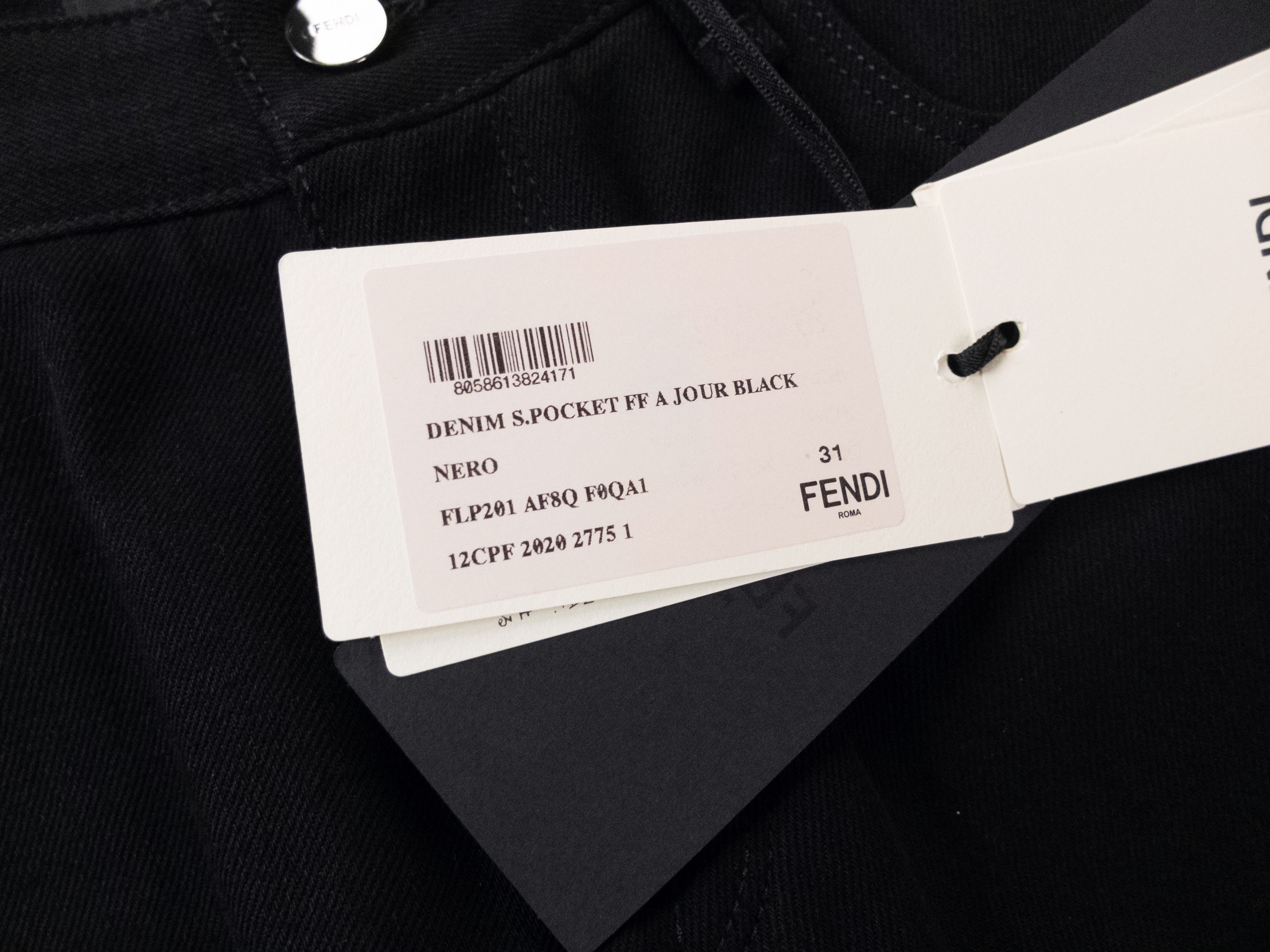 Fendi FENDI black 5 pocket Jour FF logo slim fit jeans - Size 31 Size US 31 - 10 Thumbnail