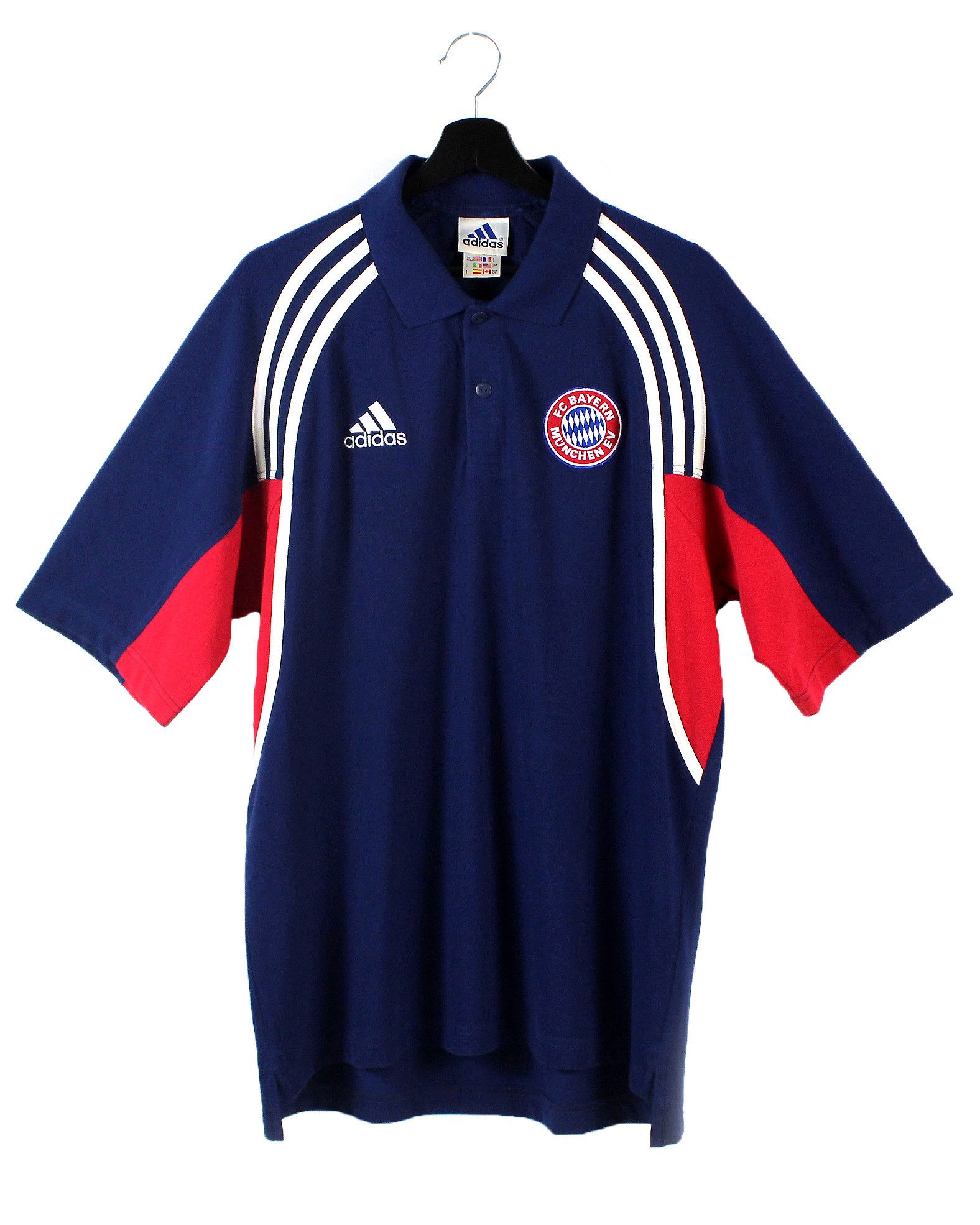 Adidas 2000 vintage adidas FC Bayern Munchen Munich polo t-shirt Size US L / EU 52-54 / 3 - 1 Thumbnail