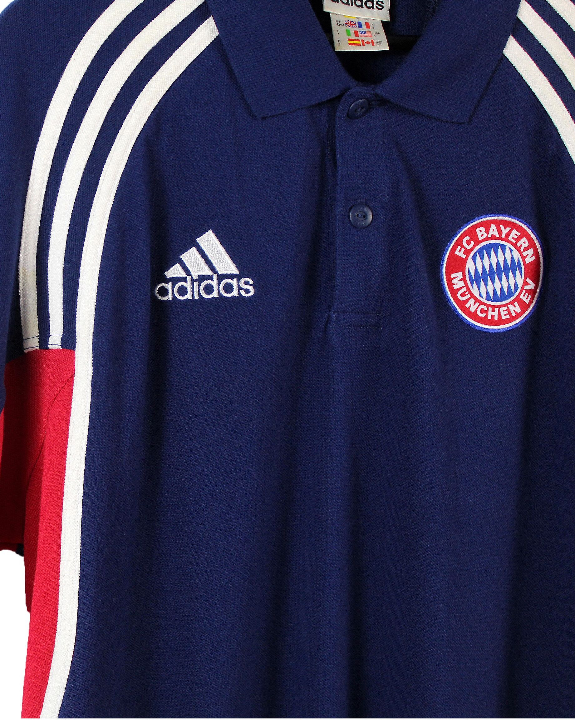 Adidas 2000 vintage adidas FC Bayern Munchen Munich polo t-shirt Size US L / EU 52-54 / 3 - 3 Thumbnail