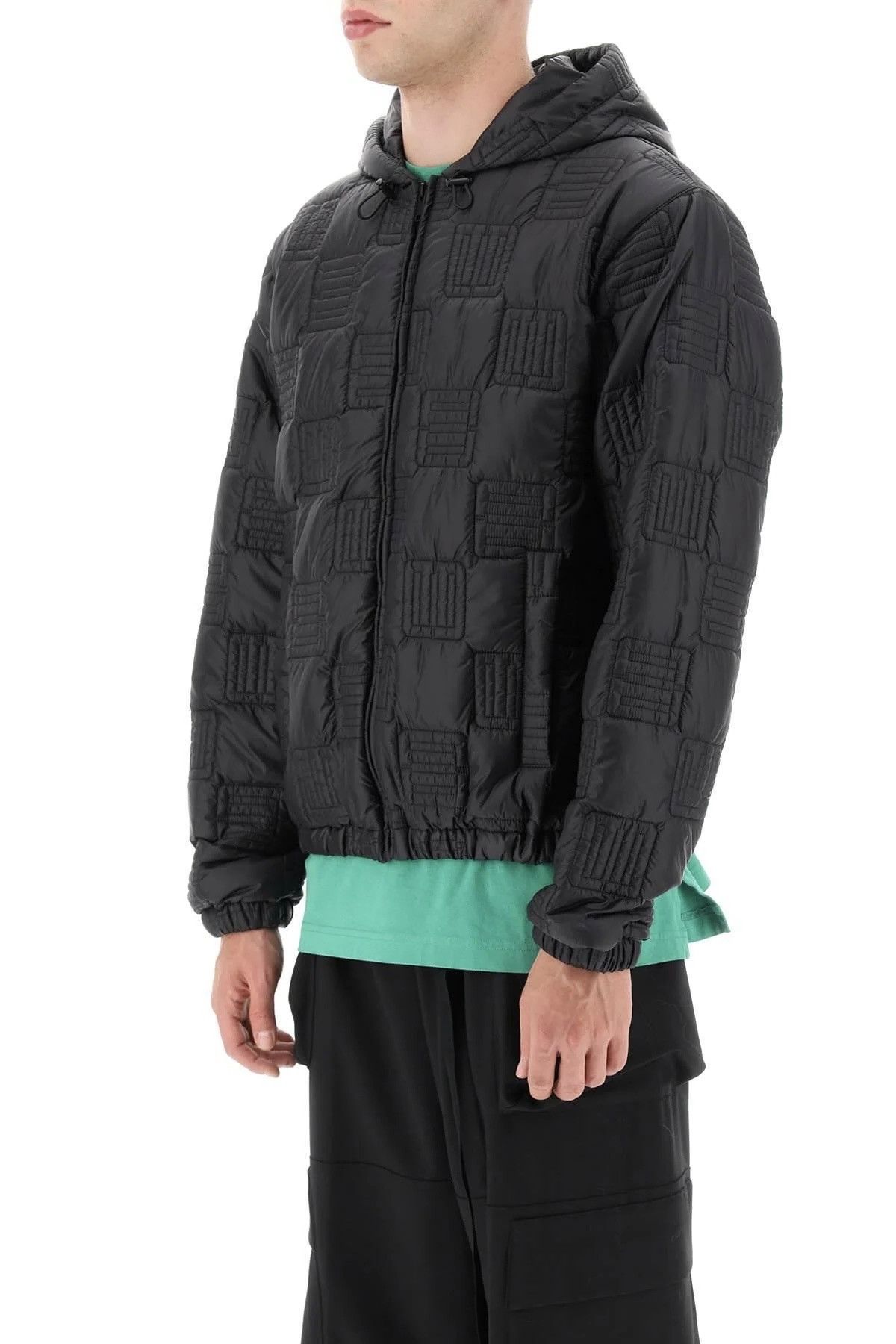 image of Ambush Design Quilted Monogram Hoodie Jacket in Black, Men's (Size XL)