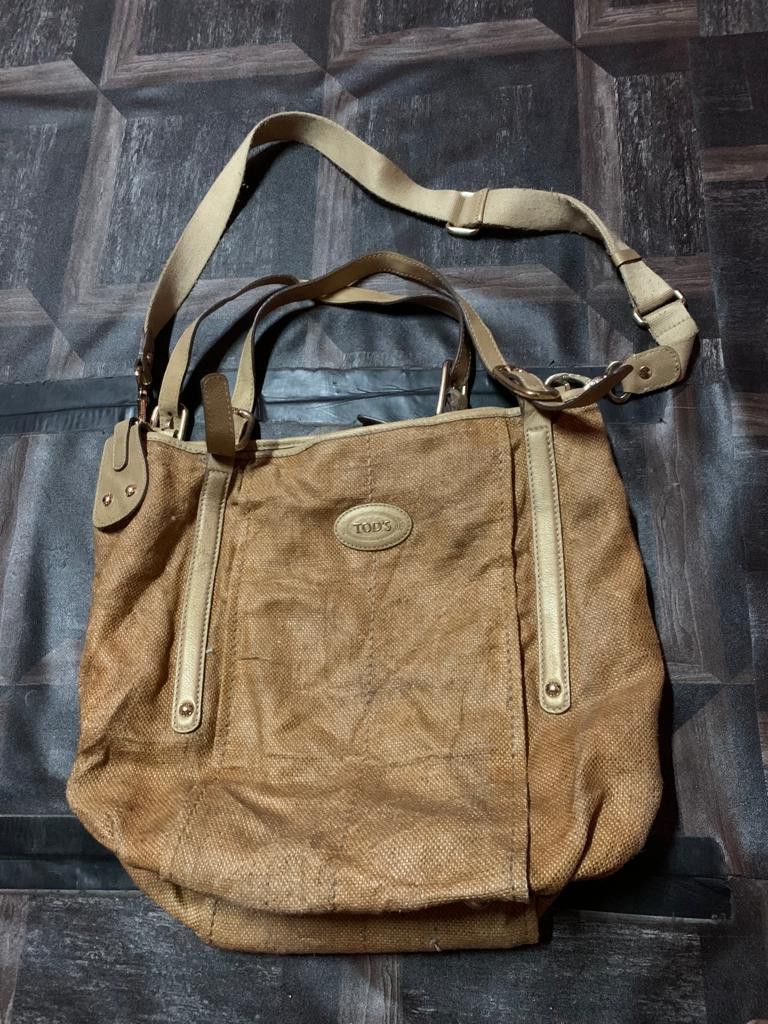 Tod's × Vintage Vintage TOD'S Bag Raffia and leather design Size ONE SIZE - 6 Thumbnail