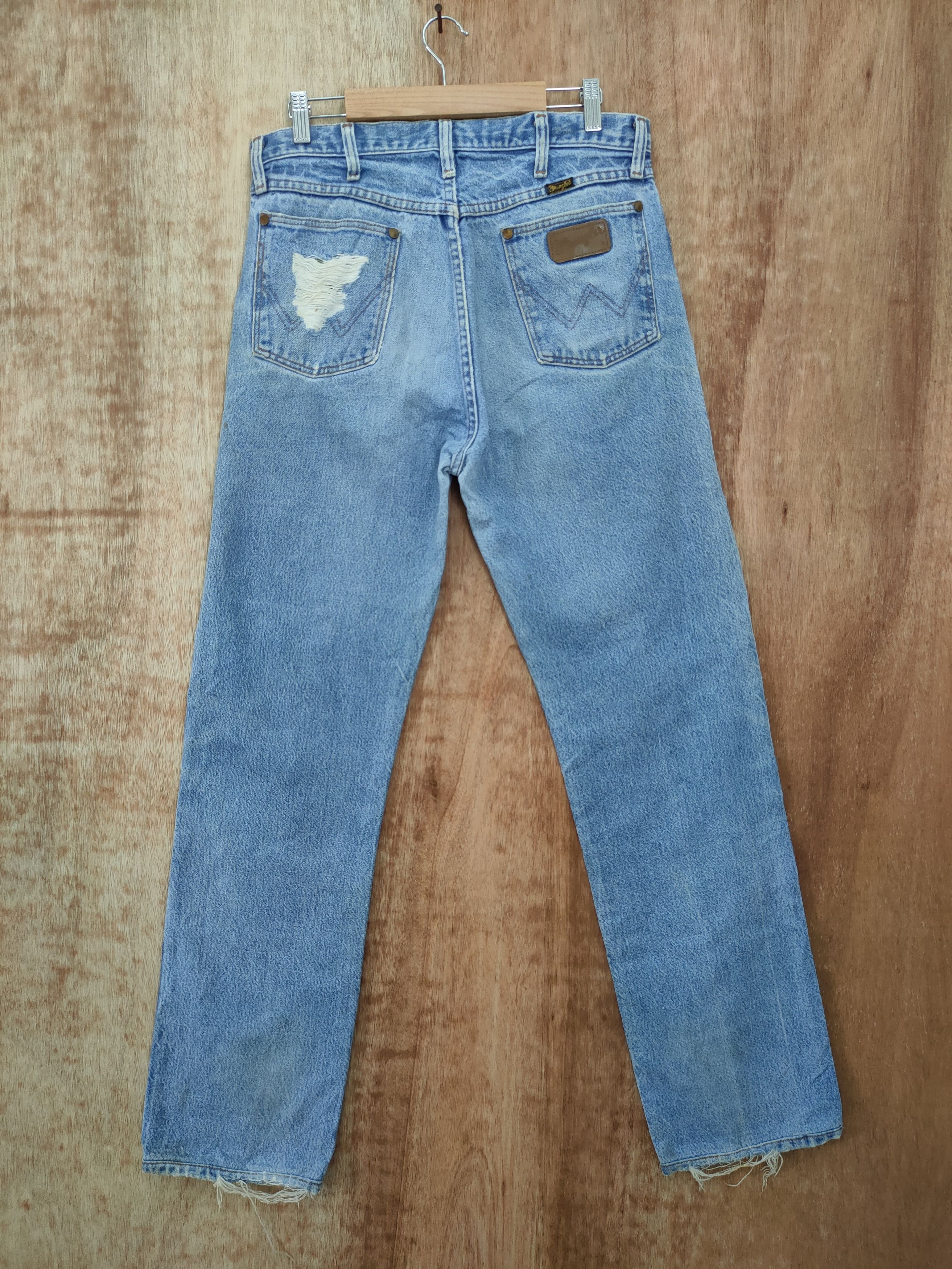 Vintage DLL wrangler distressed denim vintage blue pants #46-102 Size US 32 / EU 48 - 5 Thumbnail
