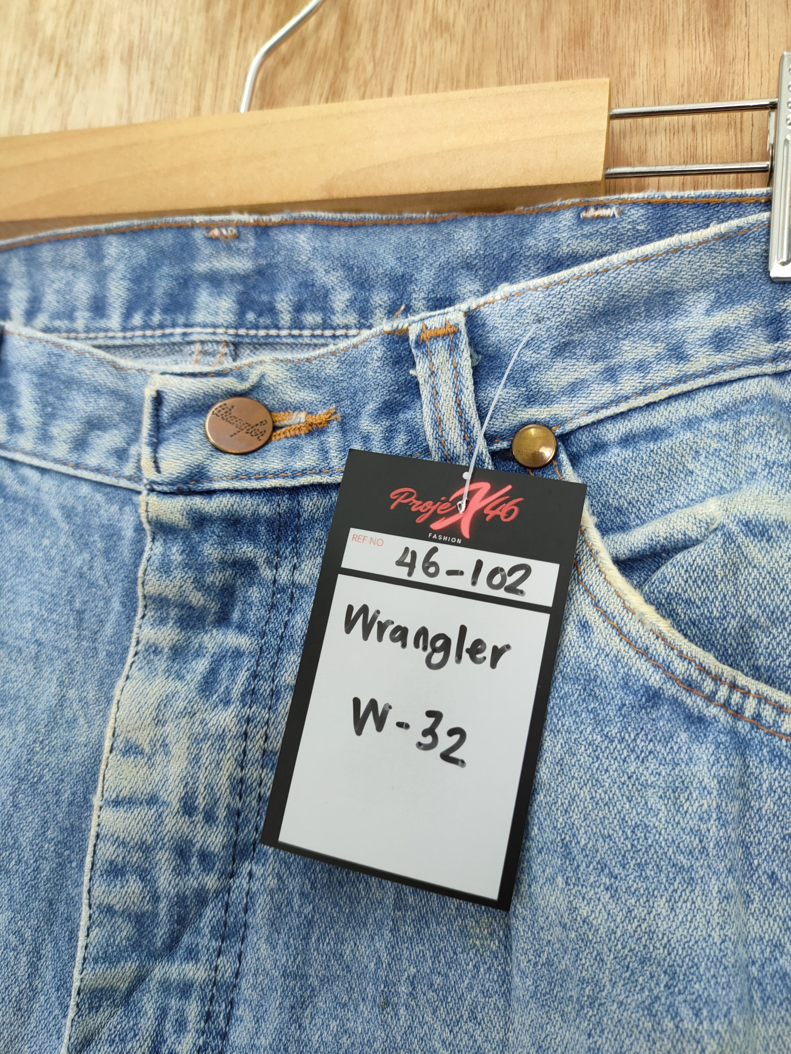 Vintage DLL wrangler distressed denim vintage blue pants #46-102 Size US 32 / EU 48 - 4 Thumbnail