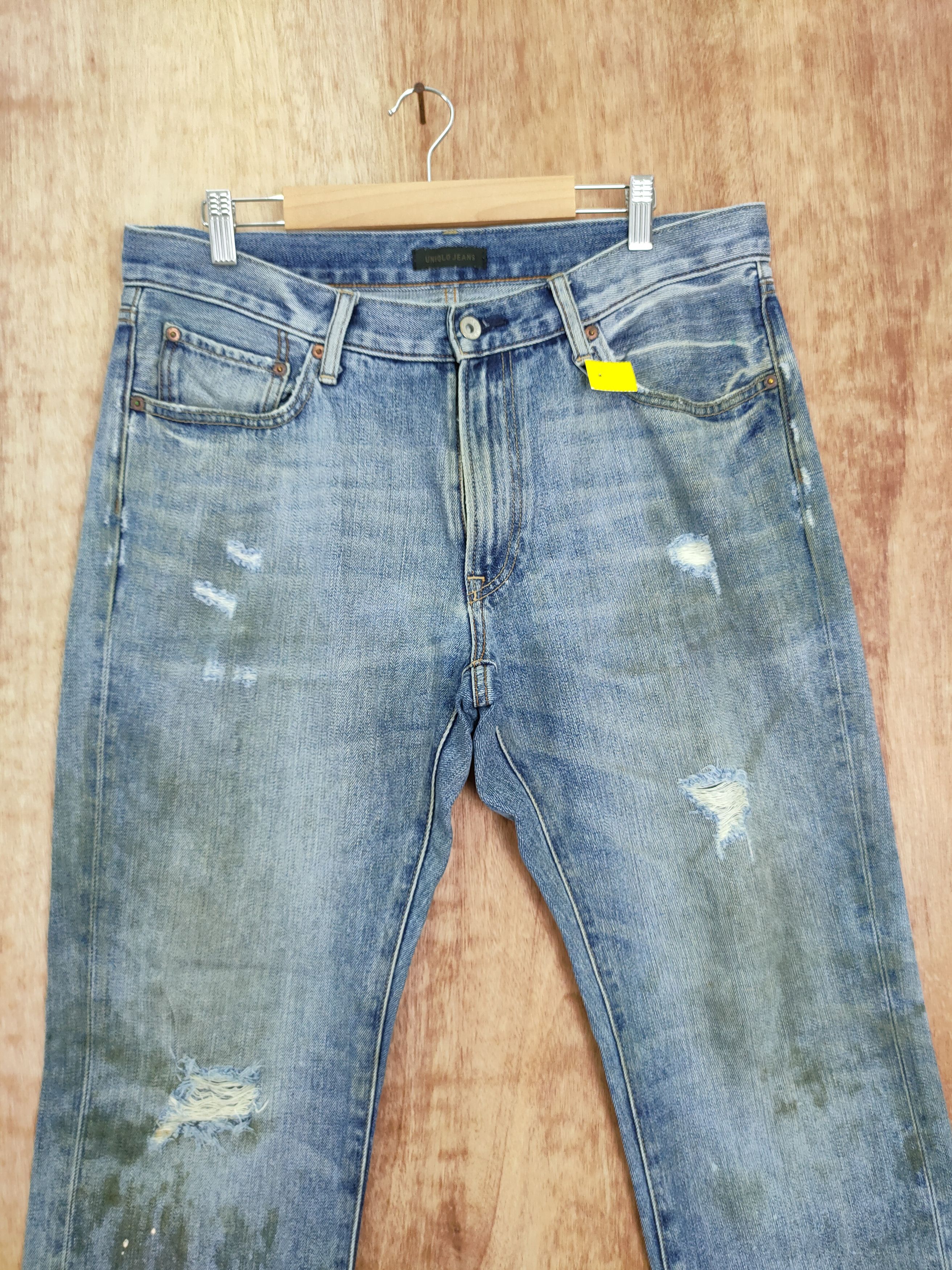 Japanese Brand uniqlo distressed denim dirty style vintage pants #4169 Size US 34 / EU 50 - 4 Thumbnail