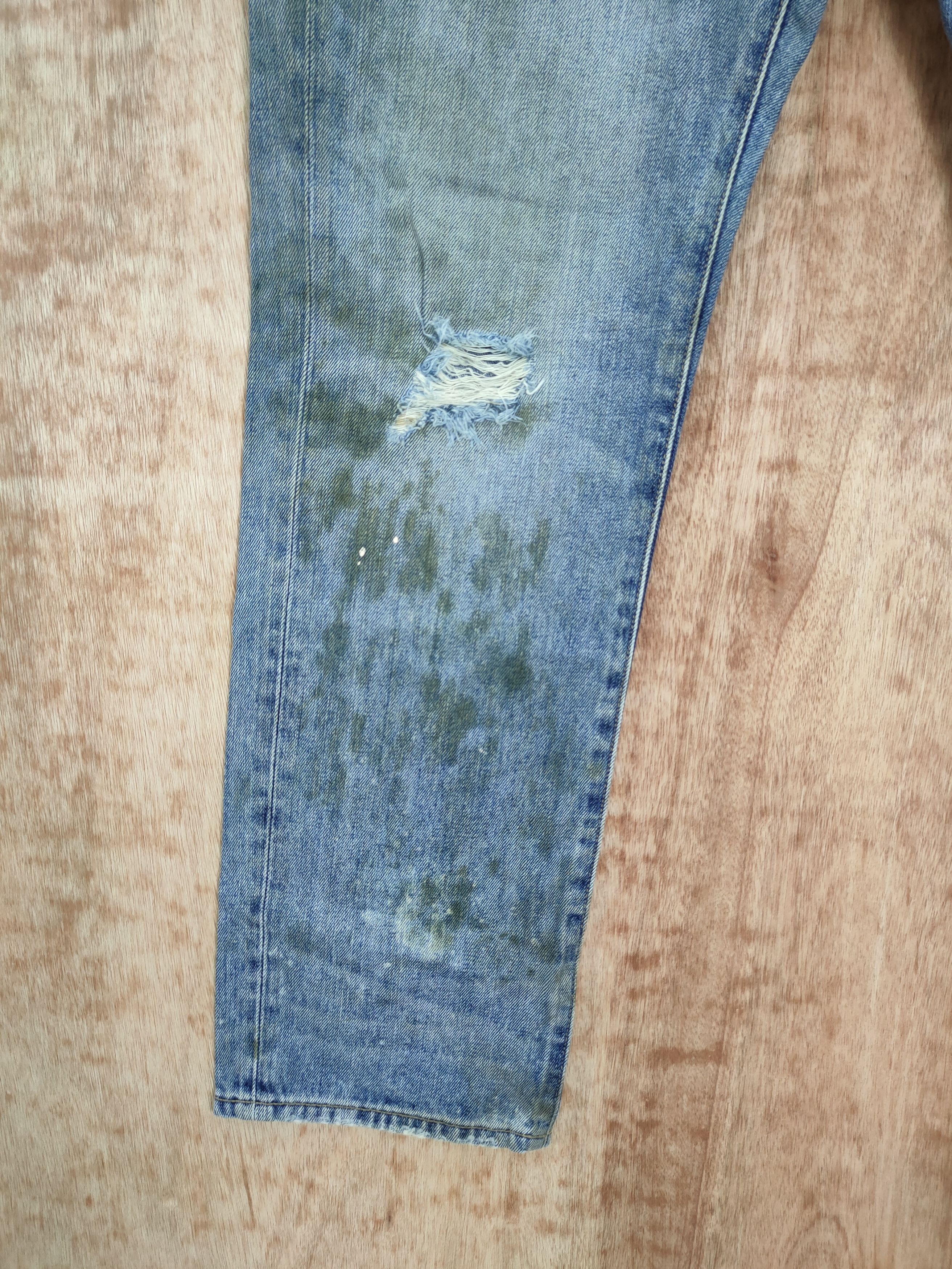 Japanese Brand uniqlo distressed denim dirty style vintage pants #4169 Size US 34 / EU 50 - 2 Thumbnail