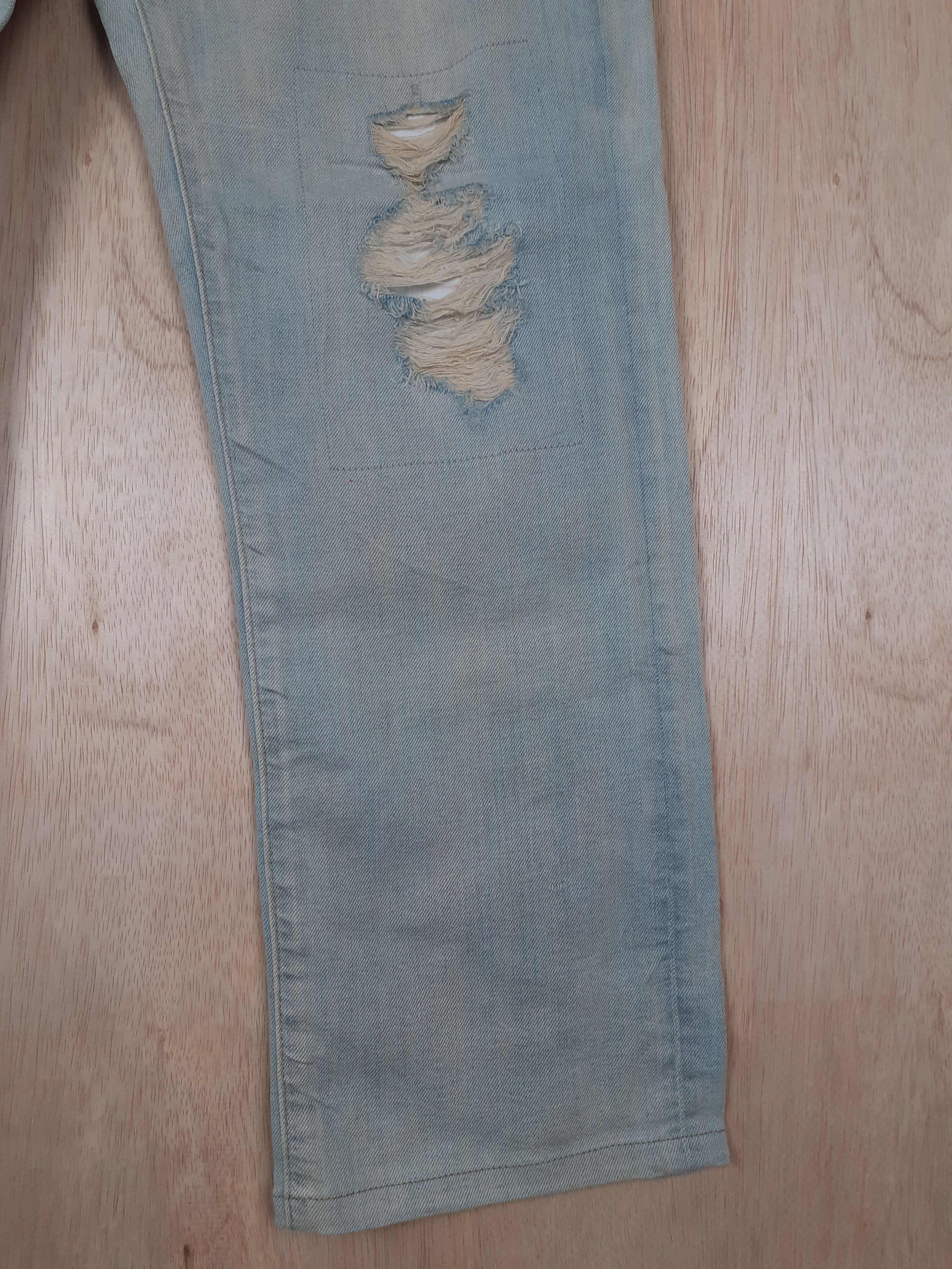 Japanese Brand Uniqlo Jeans blue faded distressed denim pants #3660 Size US 36 / EU 52 - 6 Thumbnail
