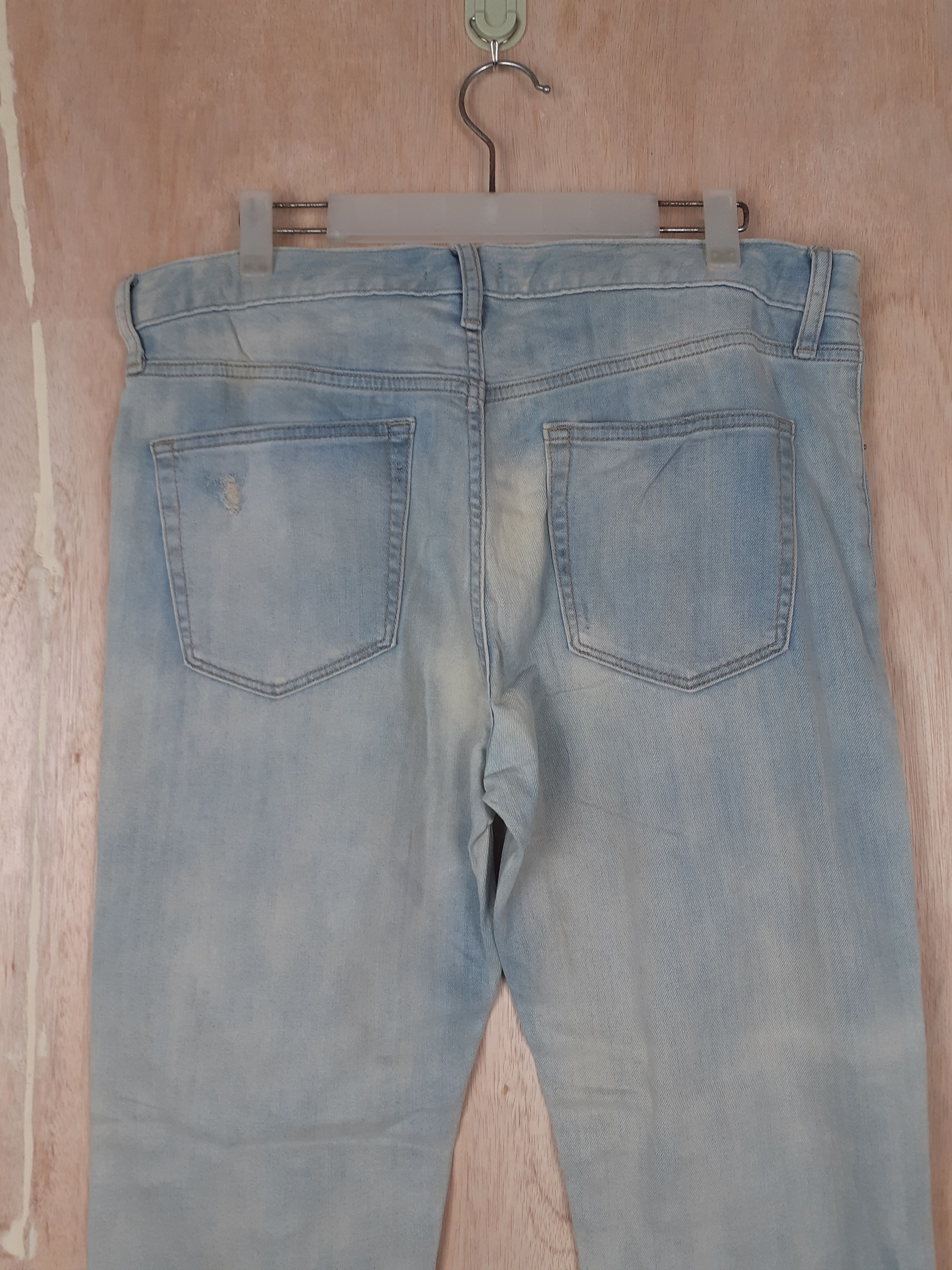 Japanese Brand Uniqlo Jeans blue faded distressed denim pants #3660 Size US 36 / EU 52 - 11 Thumbnail