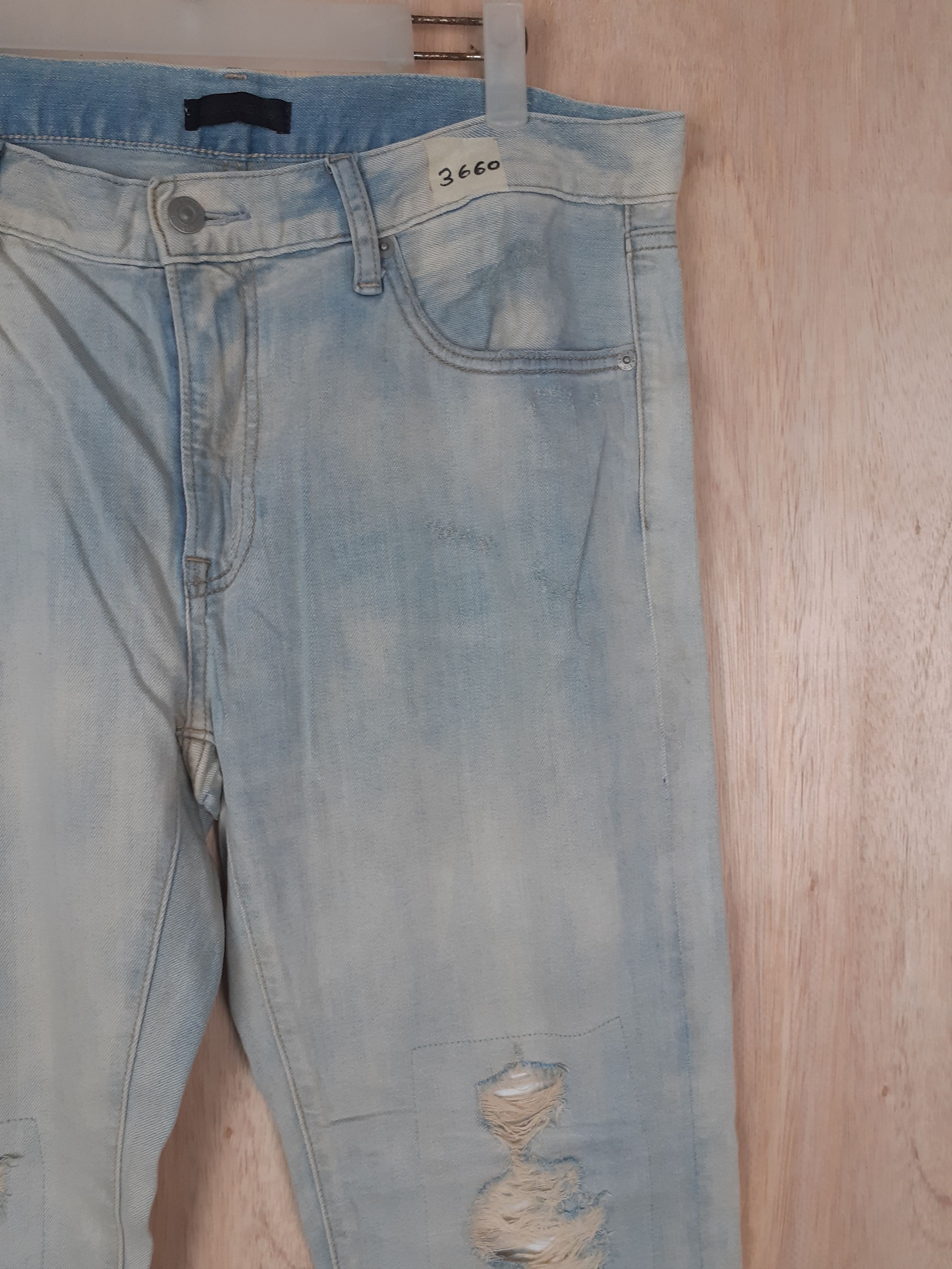 Japanese Brand Uniqlo Jeans blue faded distressed denim pants #3660 Size US 36 / EU 52 - 4 Thumbnail