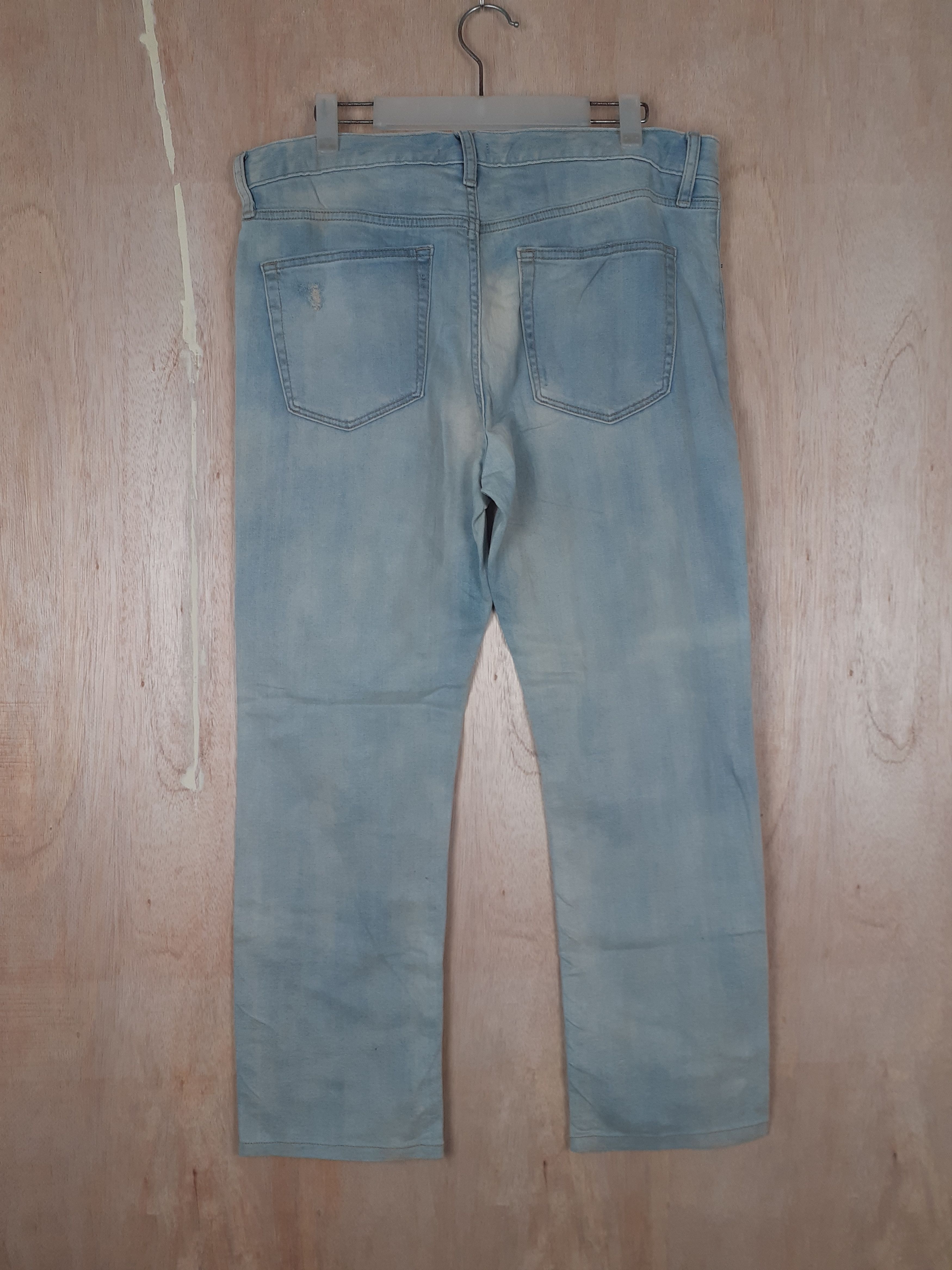Japanese Brand Uniqlo Jeans blue faded distressed denim pants #3660 Size US 36 / EU 52 - 10 Thumbnail